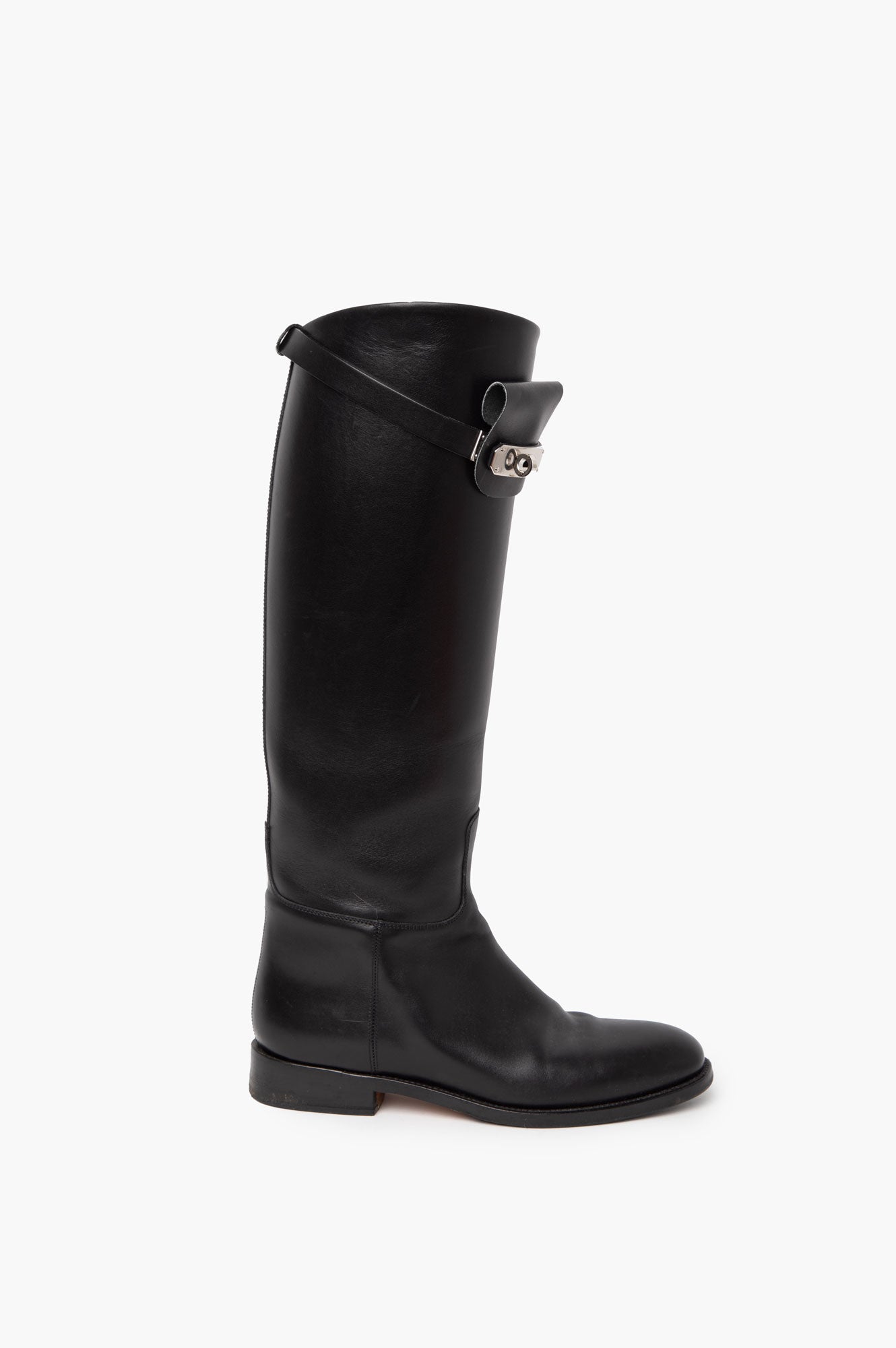 Hermes Black Leather Jumping Boots Size 36