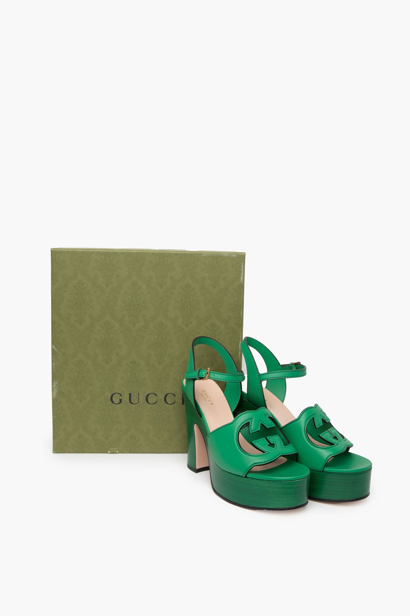 Gucci Green GG Logo High Heel Size 37