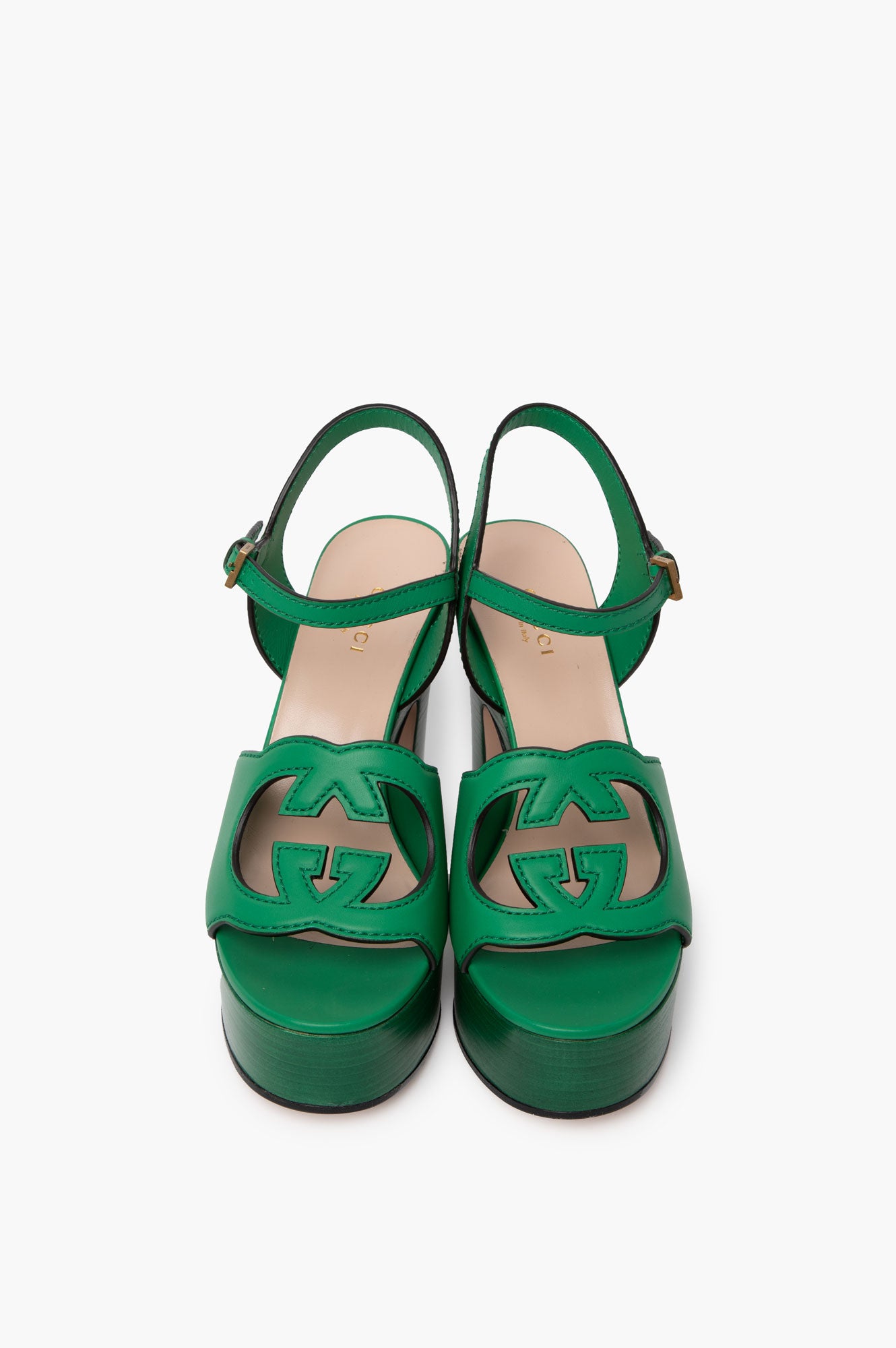 Gucci Green GG Logo High Heel Size 37