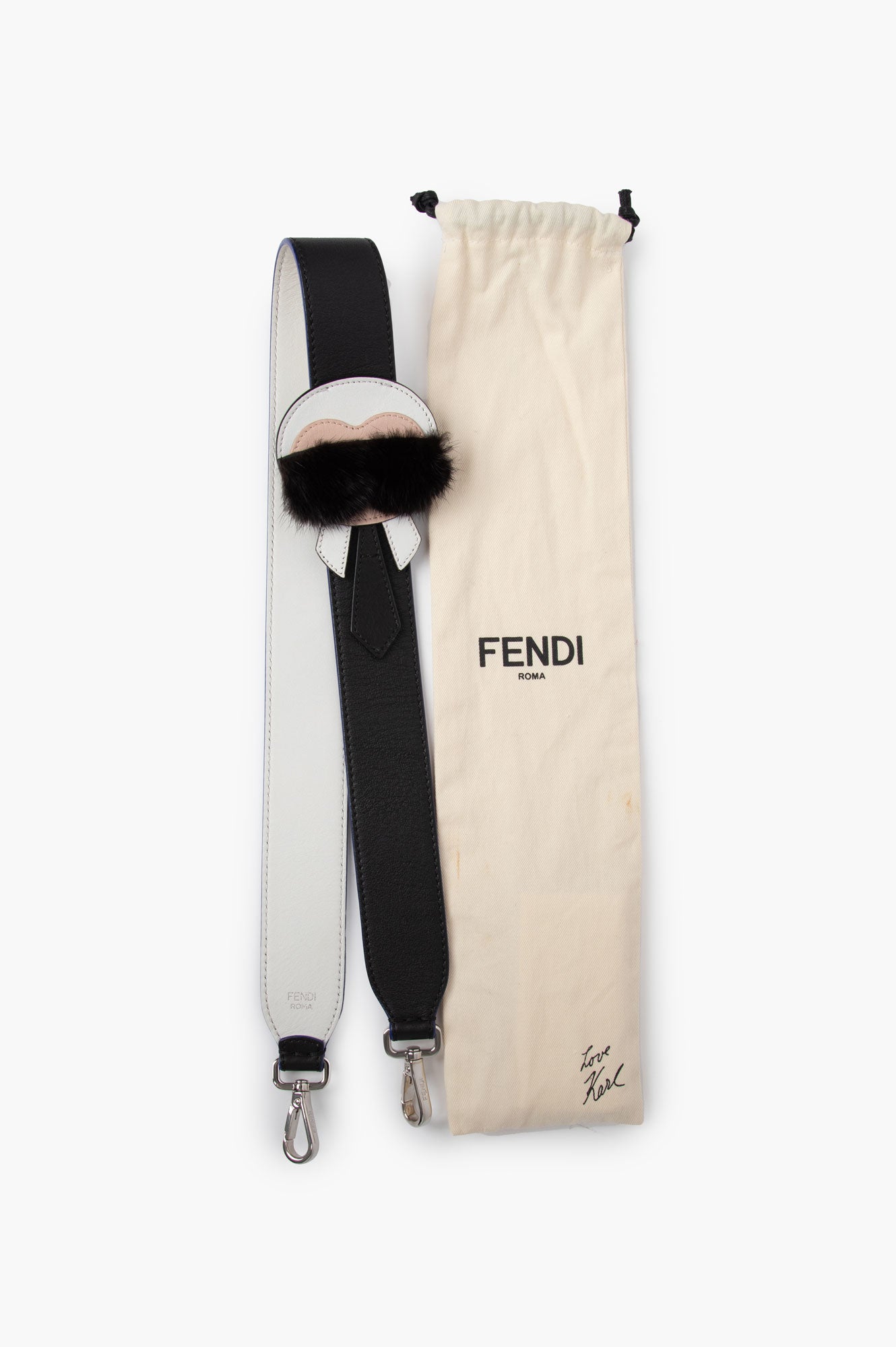 Fendi Black Leather Bag Strap