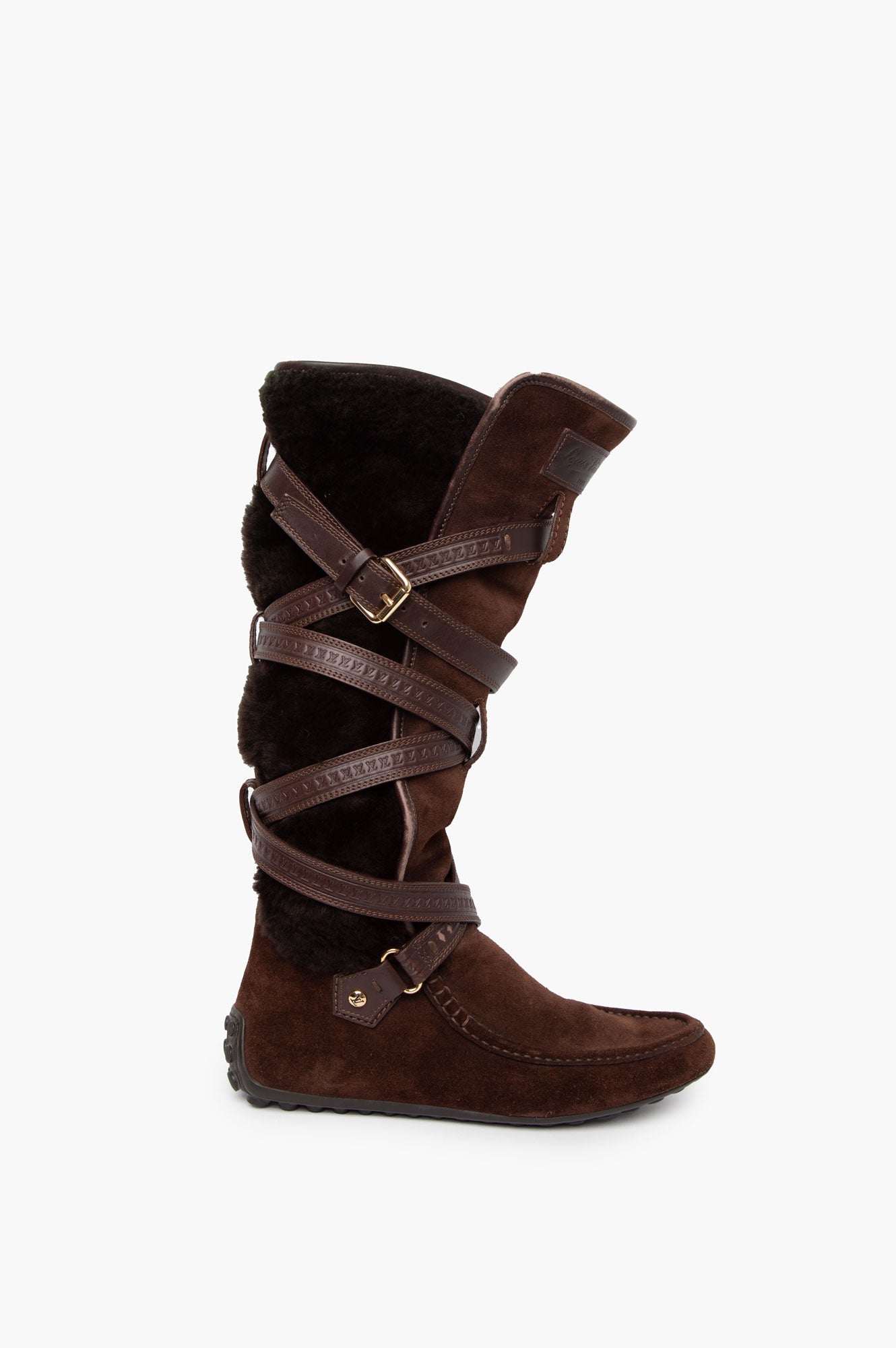 Louis Vuitton Brown Fur Knee High Boots Size 37