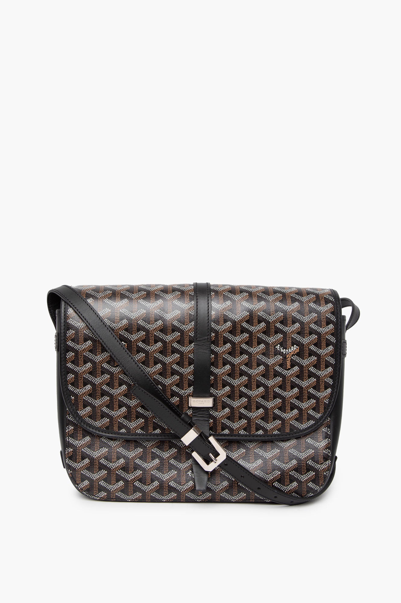 Goyard Black Goyardine Belvedere MM Bag