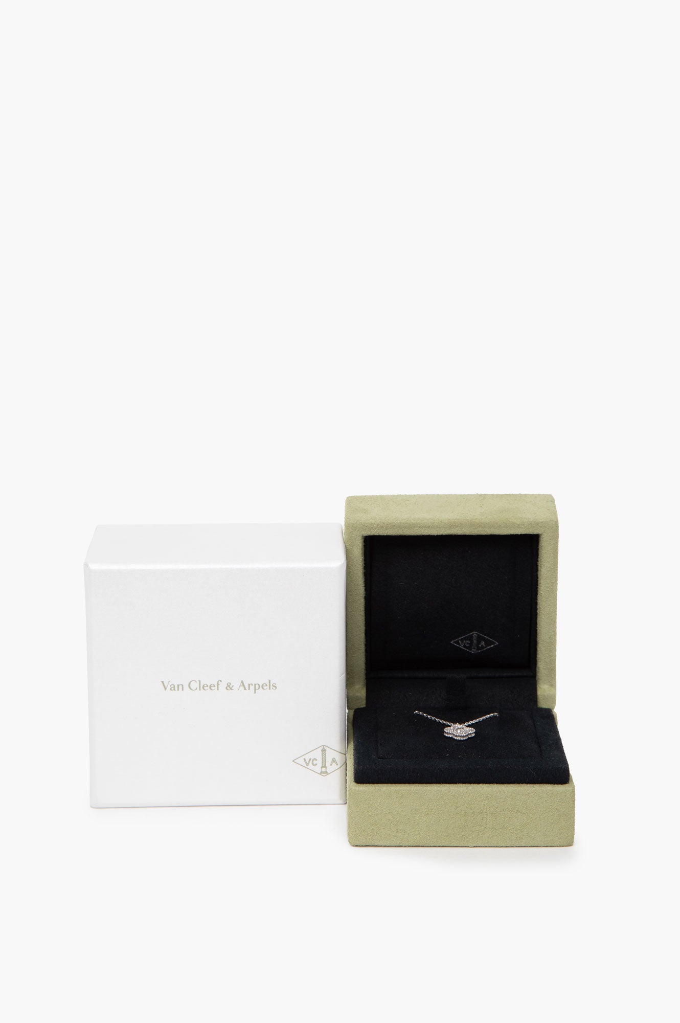 Van Cleef & Arpels 18K White Gold Sweet Alhambra Pendant Necklace