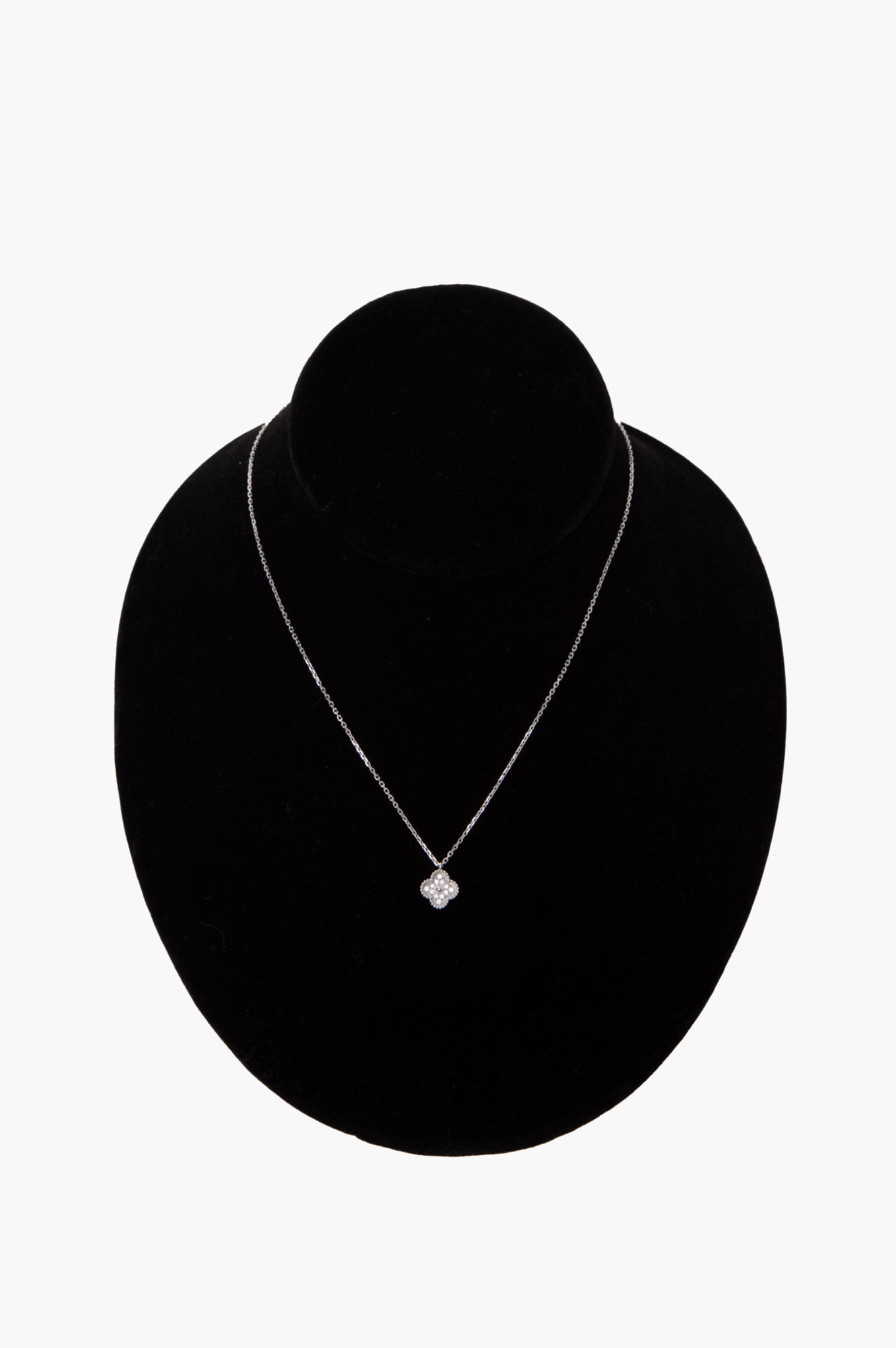 Van Cleef & Arpels 18K White Gold Sweet Alhambra Pendant Necklace