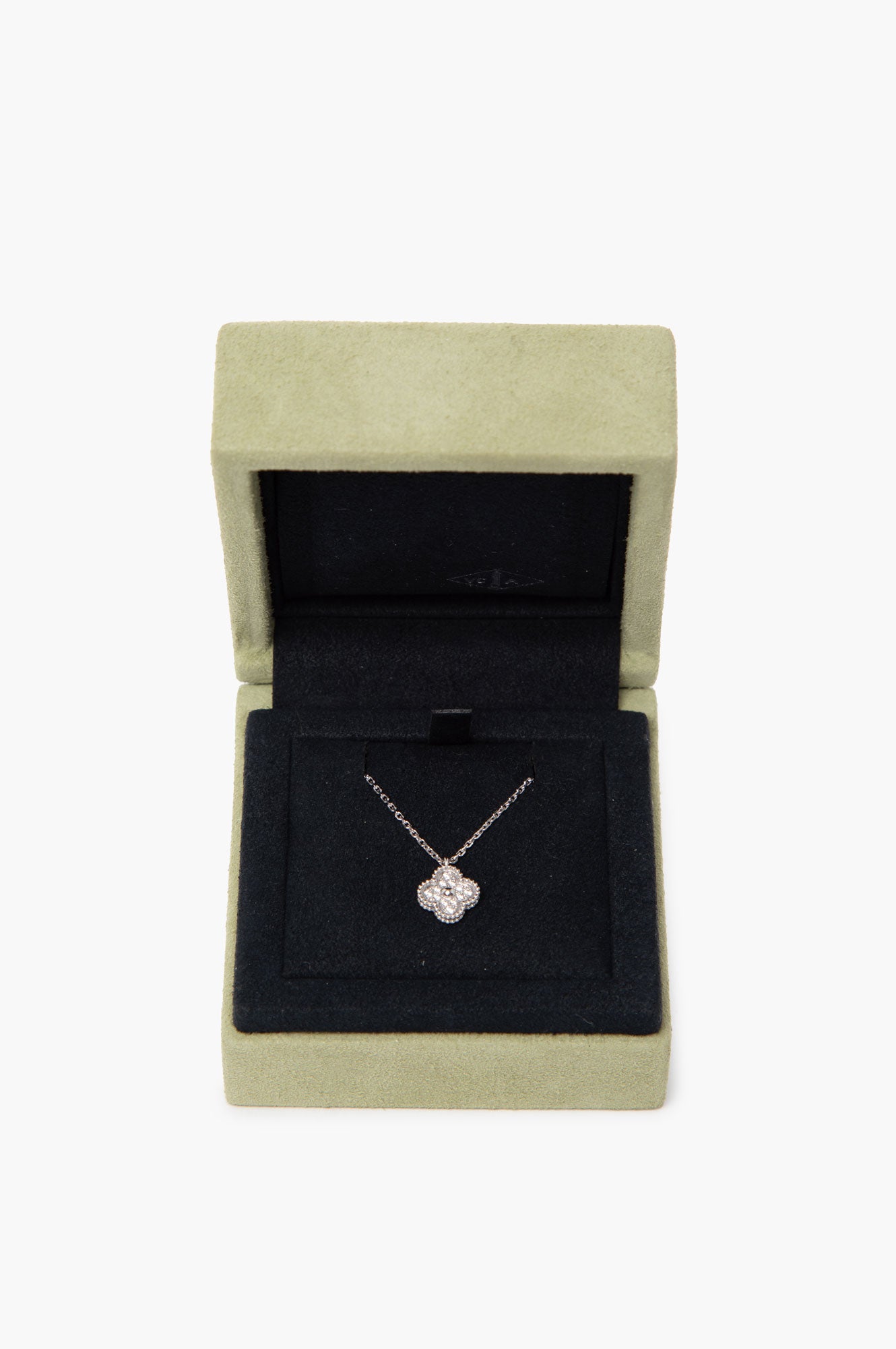 Van Cleef & Arpels 18K White Gold Sweet Alhambra Pendant Necklace