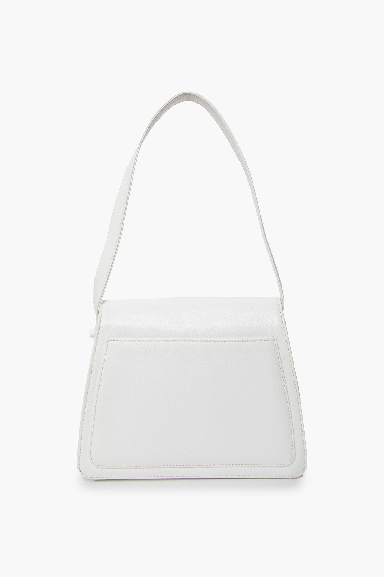 Chanel 1997-1999 White Caviar Flap Shoulder Bag