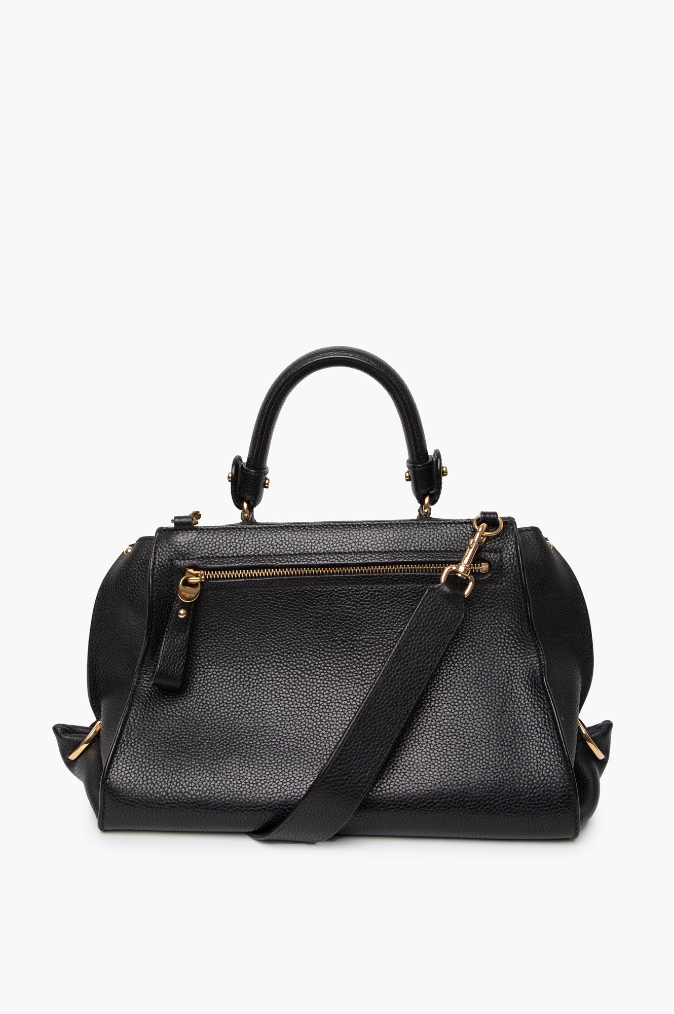 Salvatore Ferragamo Sofia Black Top Handle Leather Bag