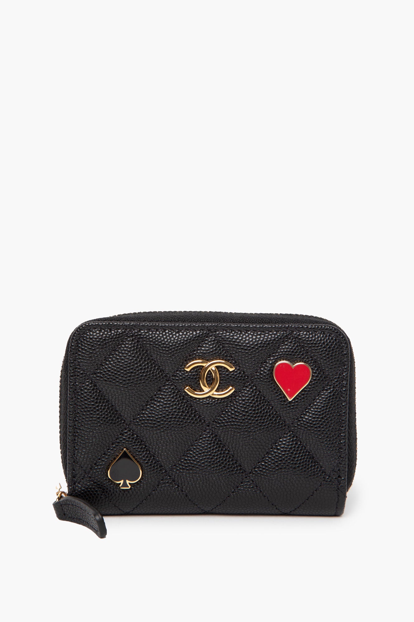 Chanel Black Caviar Enamel Wallet