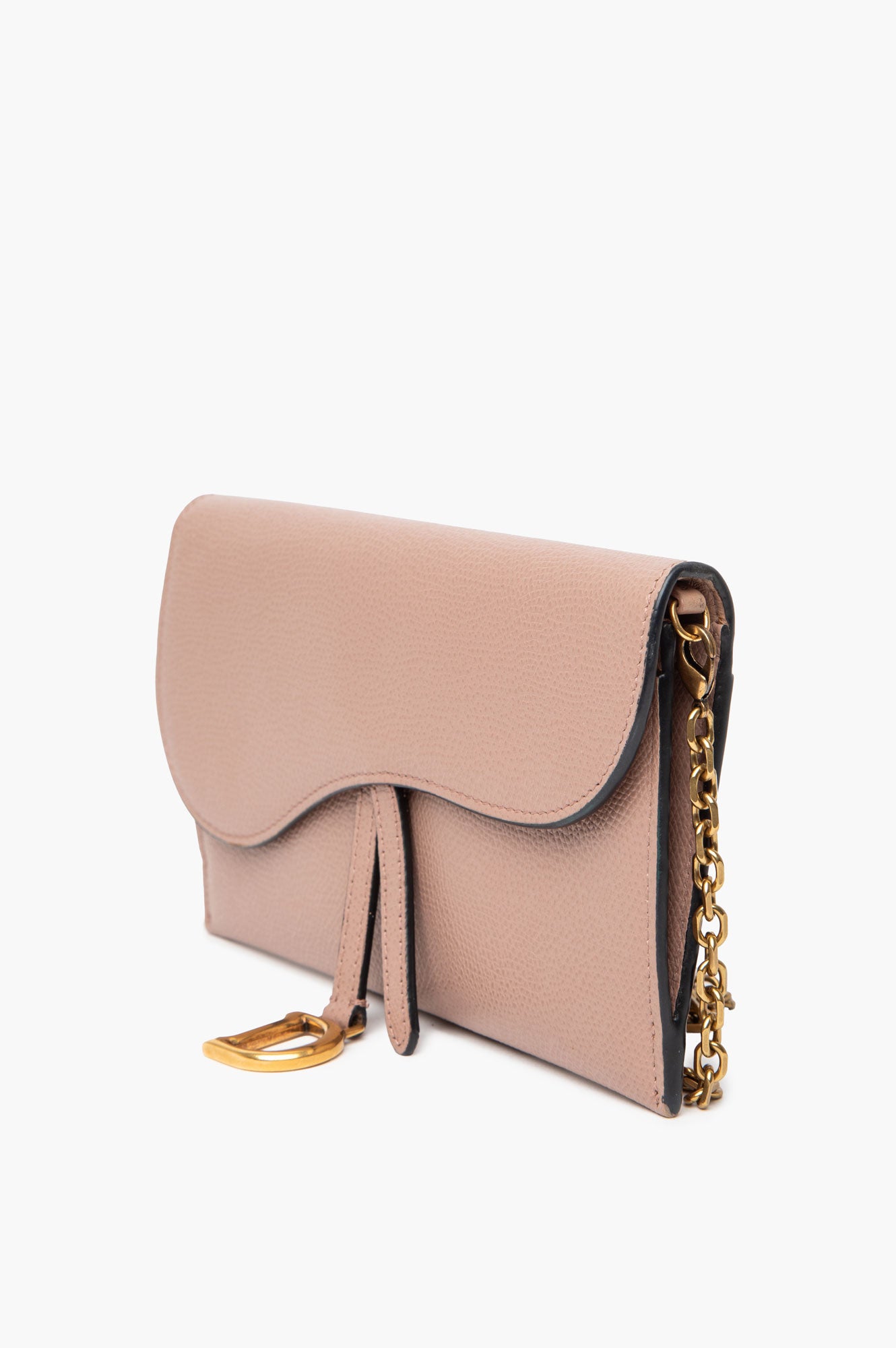 Christian Dior Dusty Rose Saddle Wallet on Chain