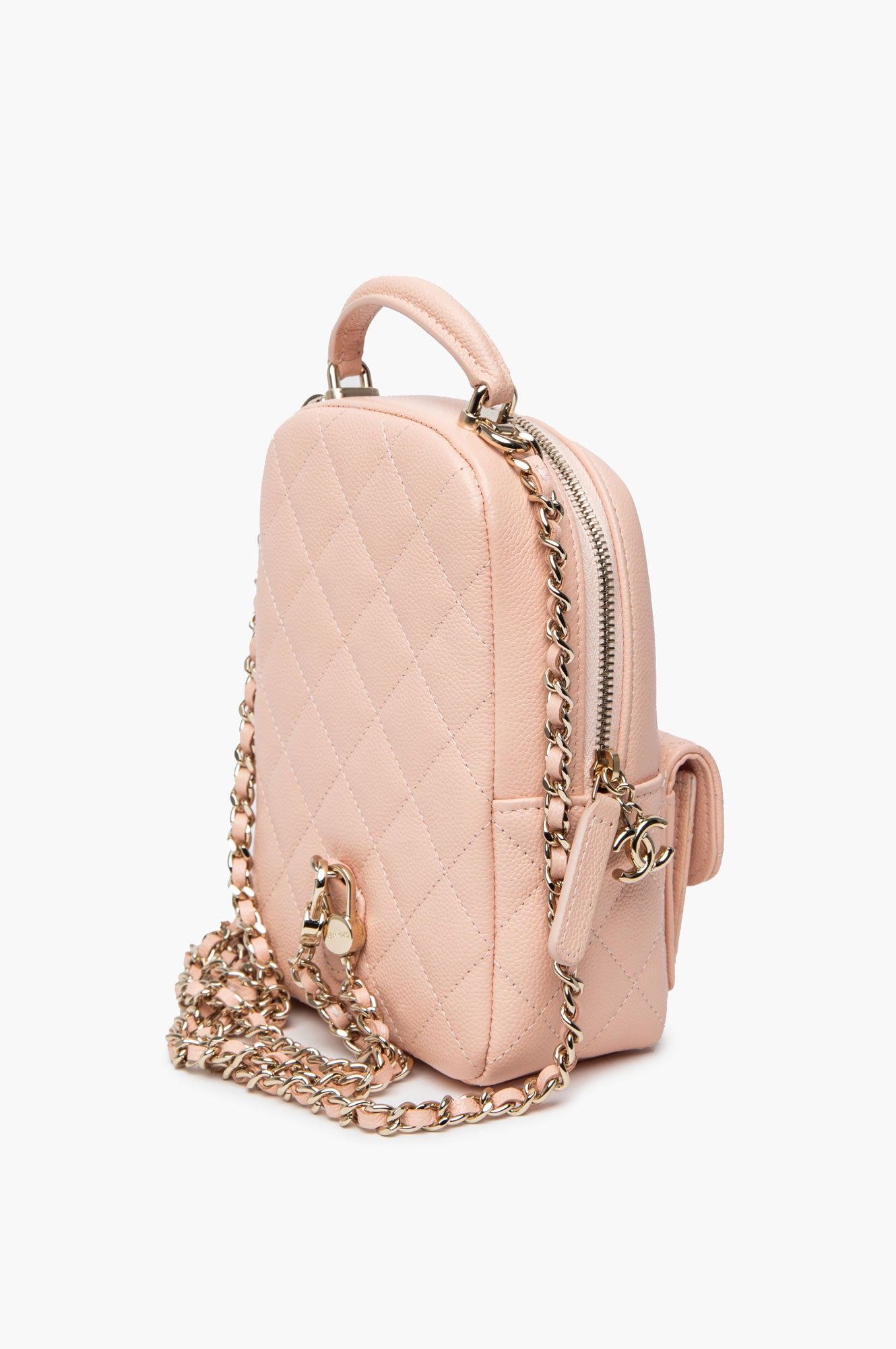 Chanel Light Pink Caviar 24C Mini Backpack