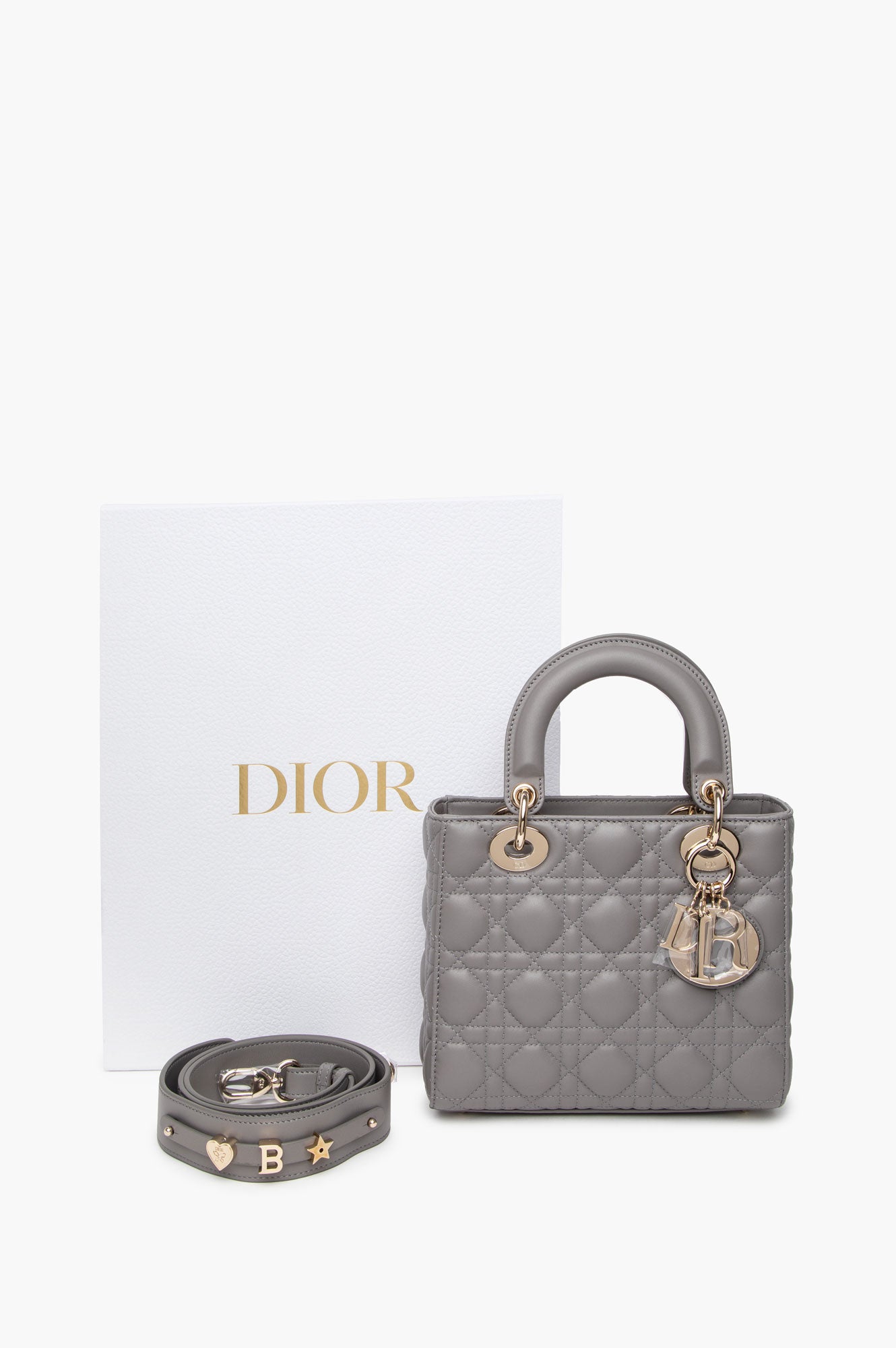 Dior Small Anthracite Grey Cannage ABCDior Lady Dior