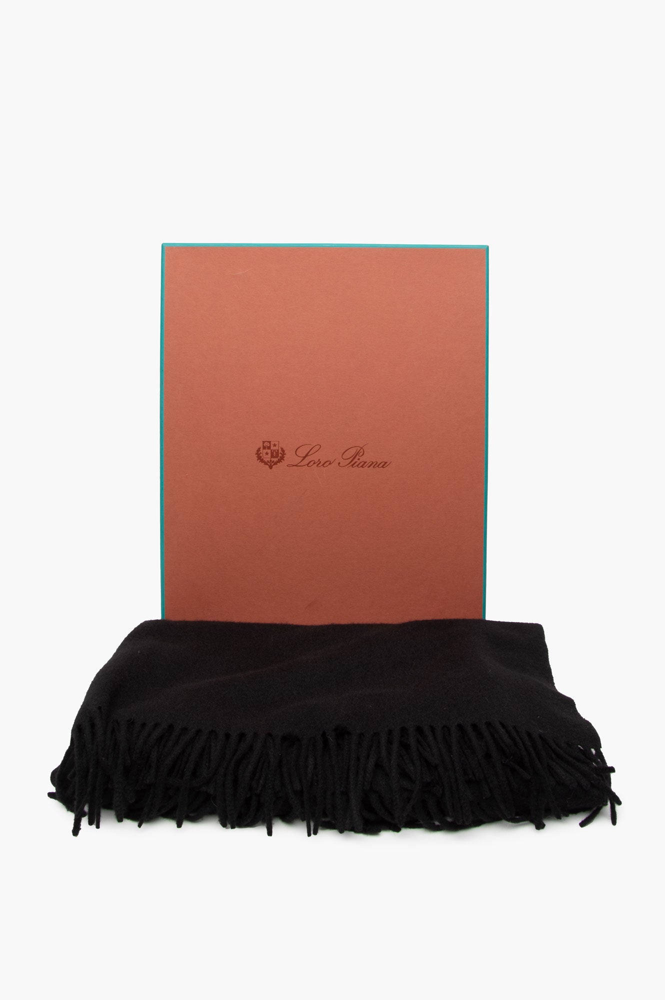 Loro Piana Black Grande Unita Cashmere Scarf