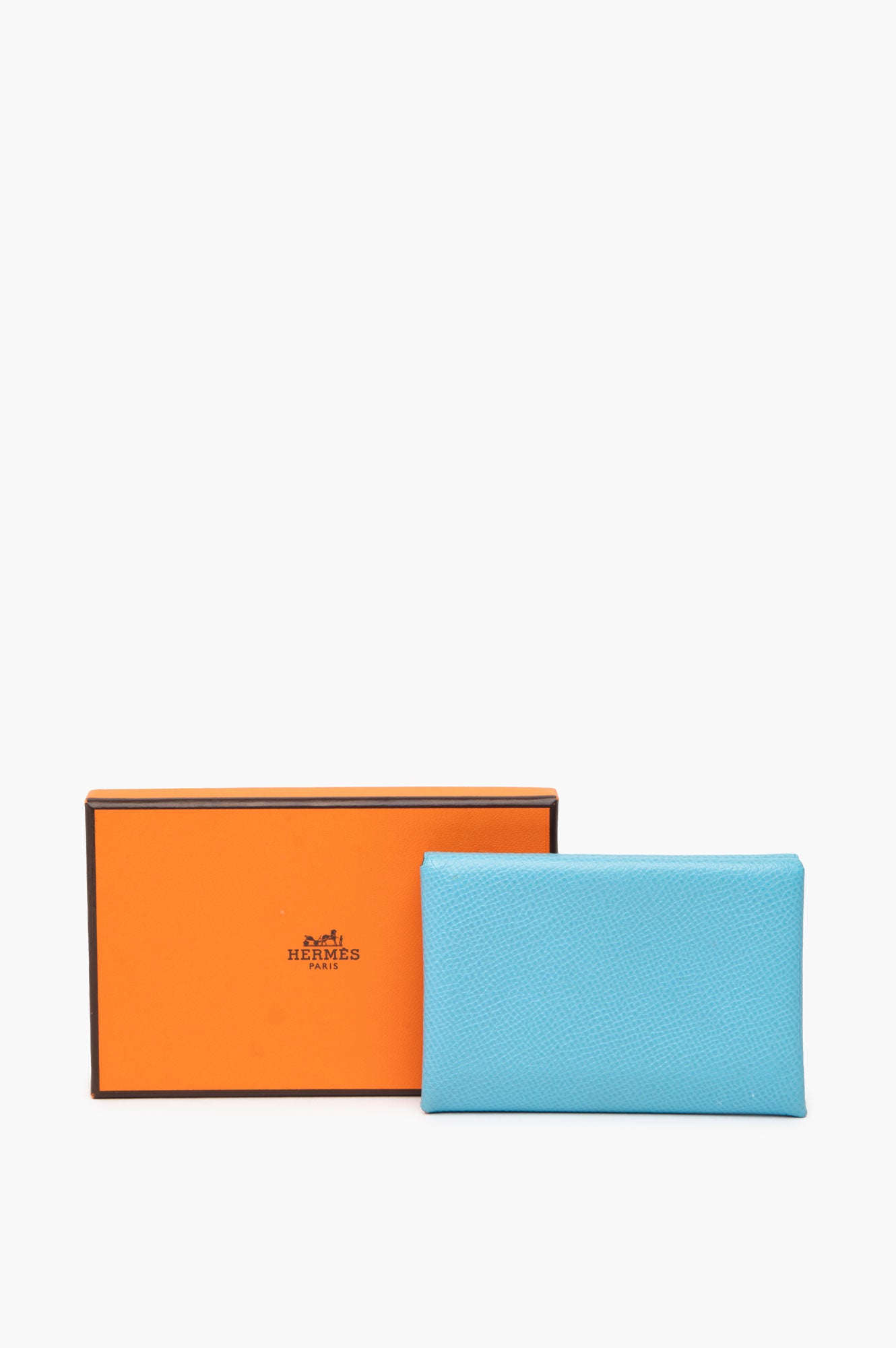 Hermes Celeste Blue Epsom Calvi Duo Compact Cardholder