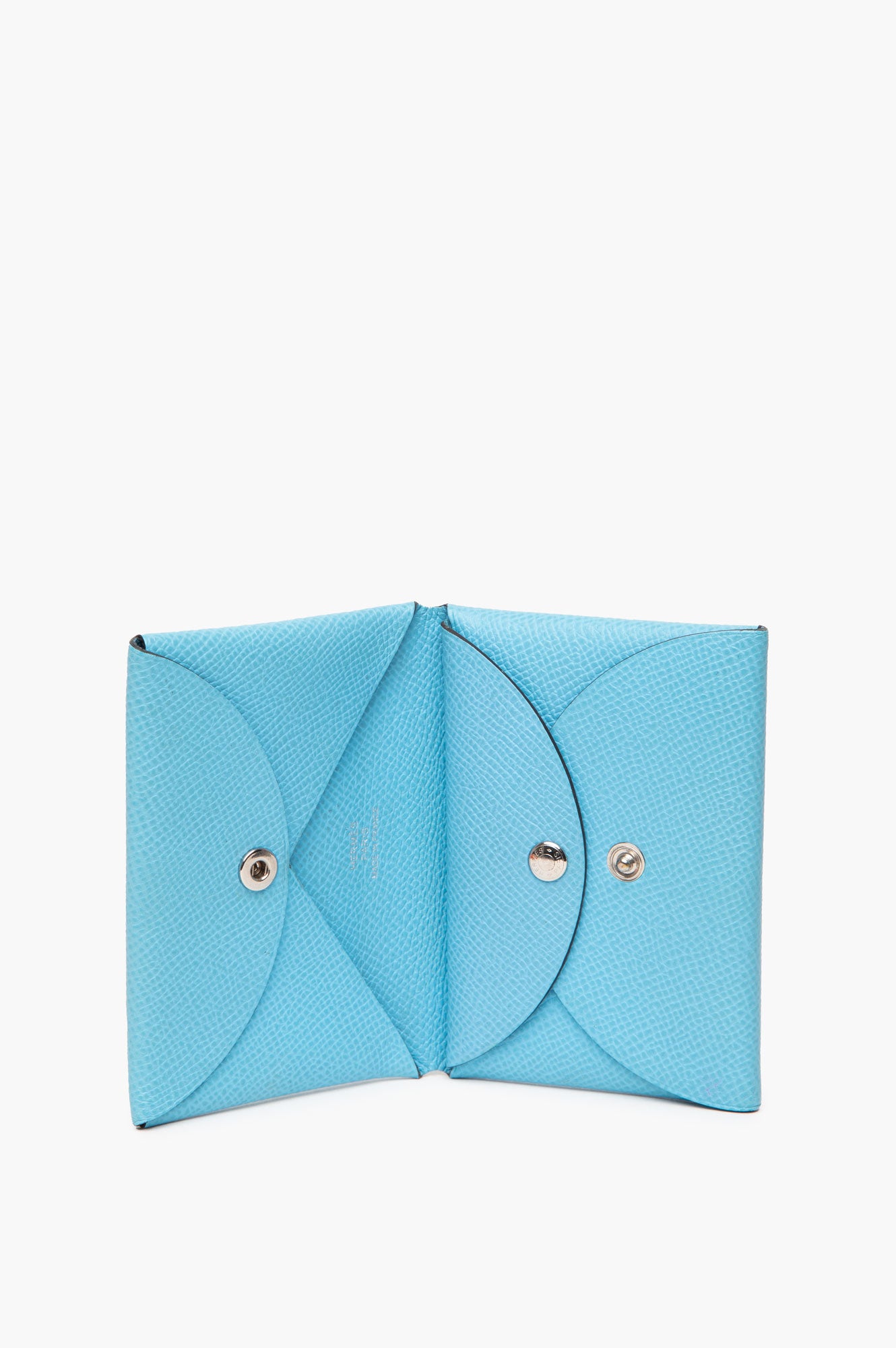 Hermes Celeste Blue Epsom Calvi Duo Compact Cardholder