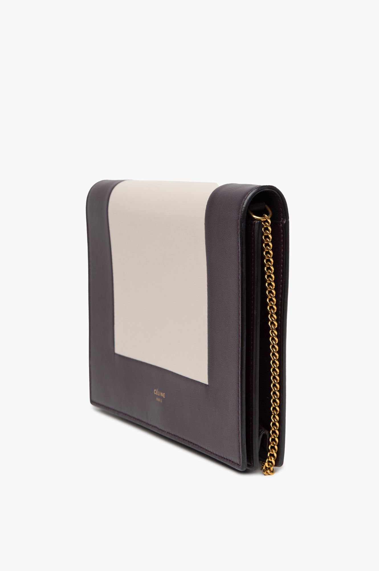 Celine Burgundy Lambskin Frame Evening Chain Clutch