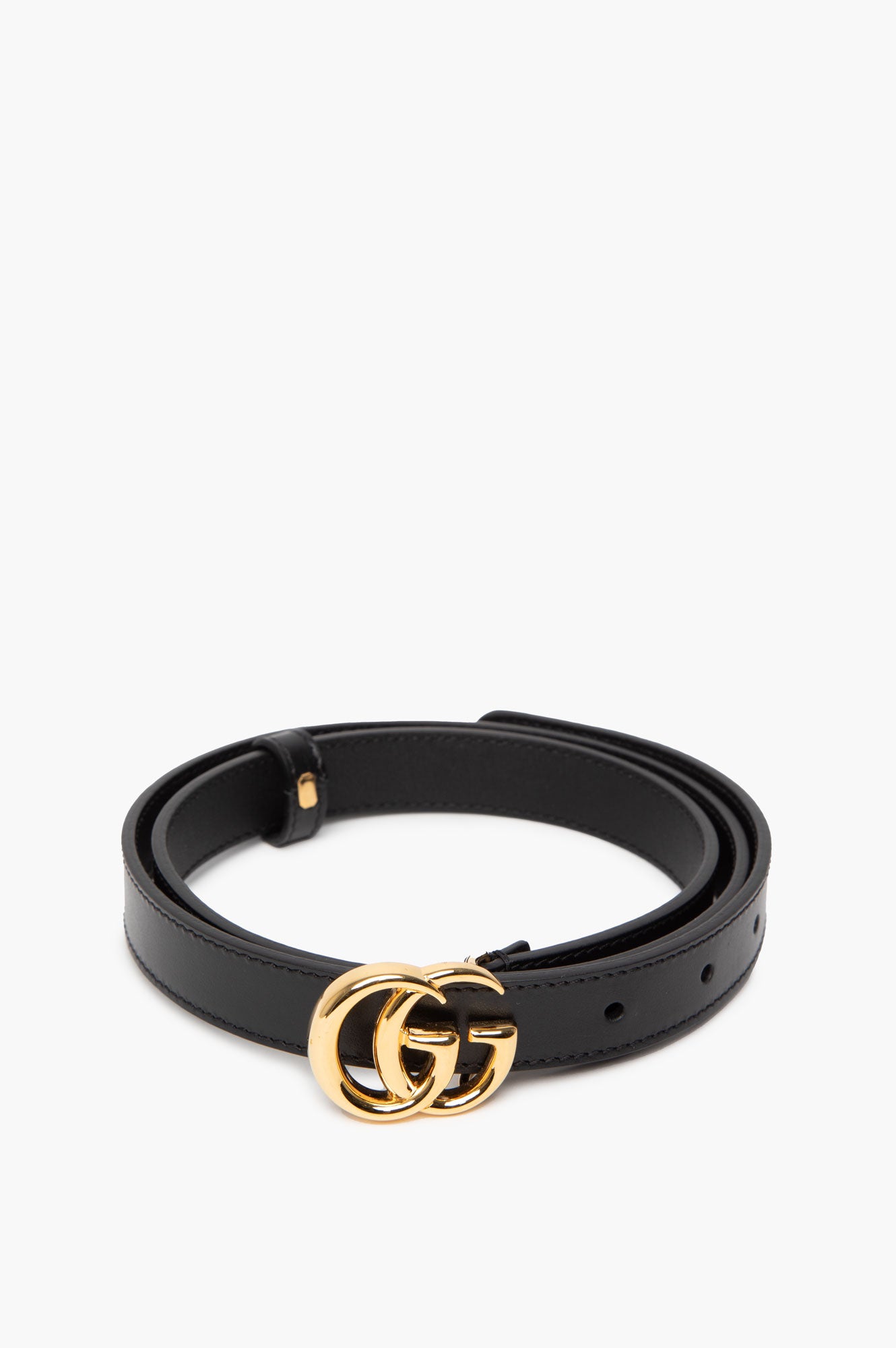 Gucci GG Marmont Black Thin Belt Size 85