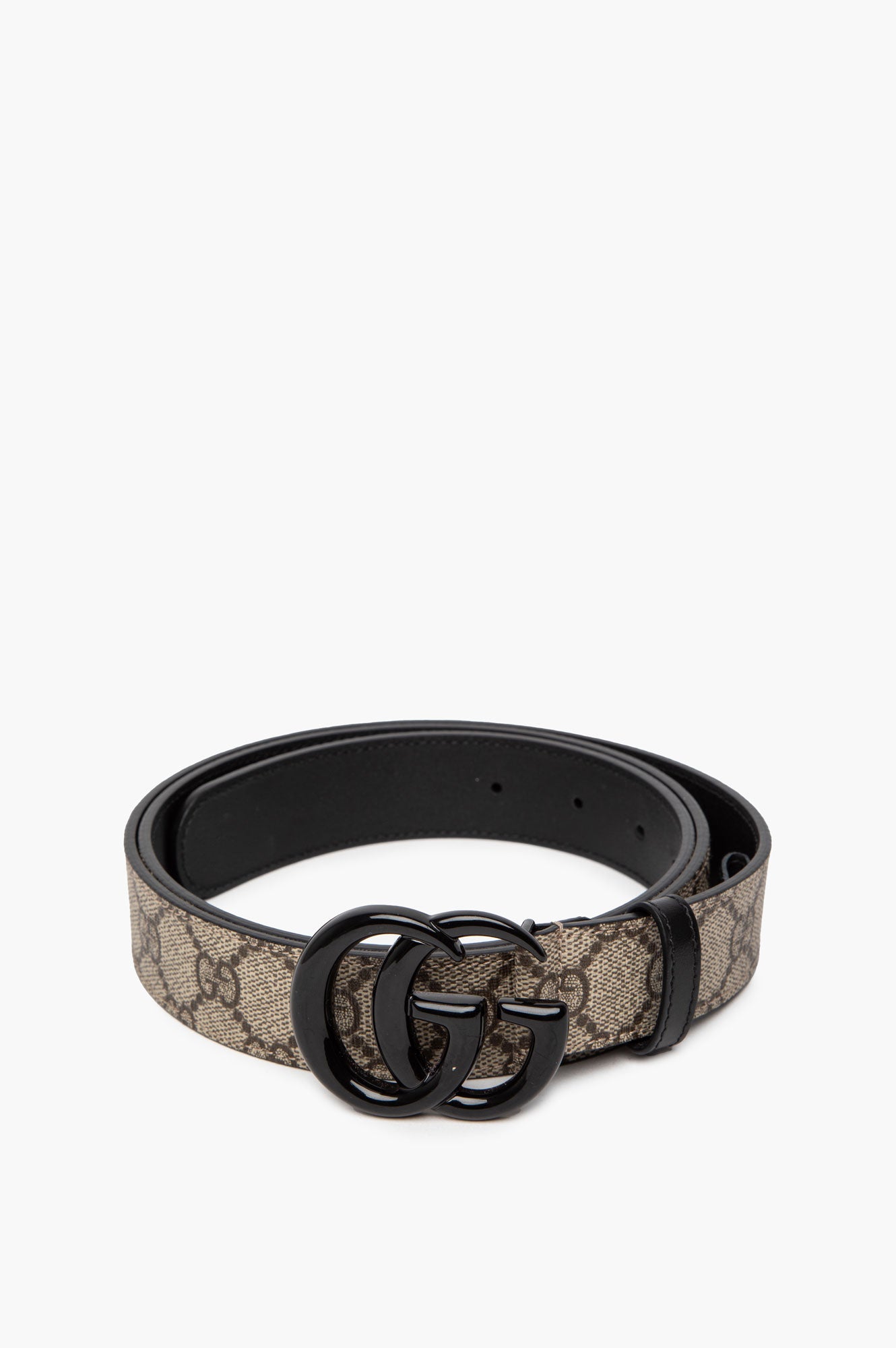Gucci Black Buckle GG Marmont Belt