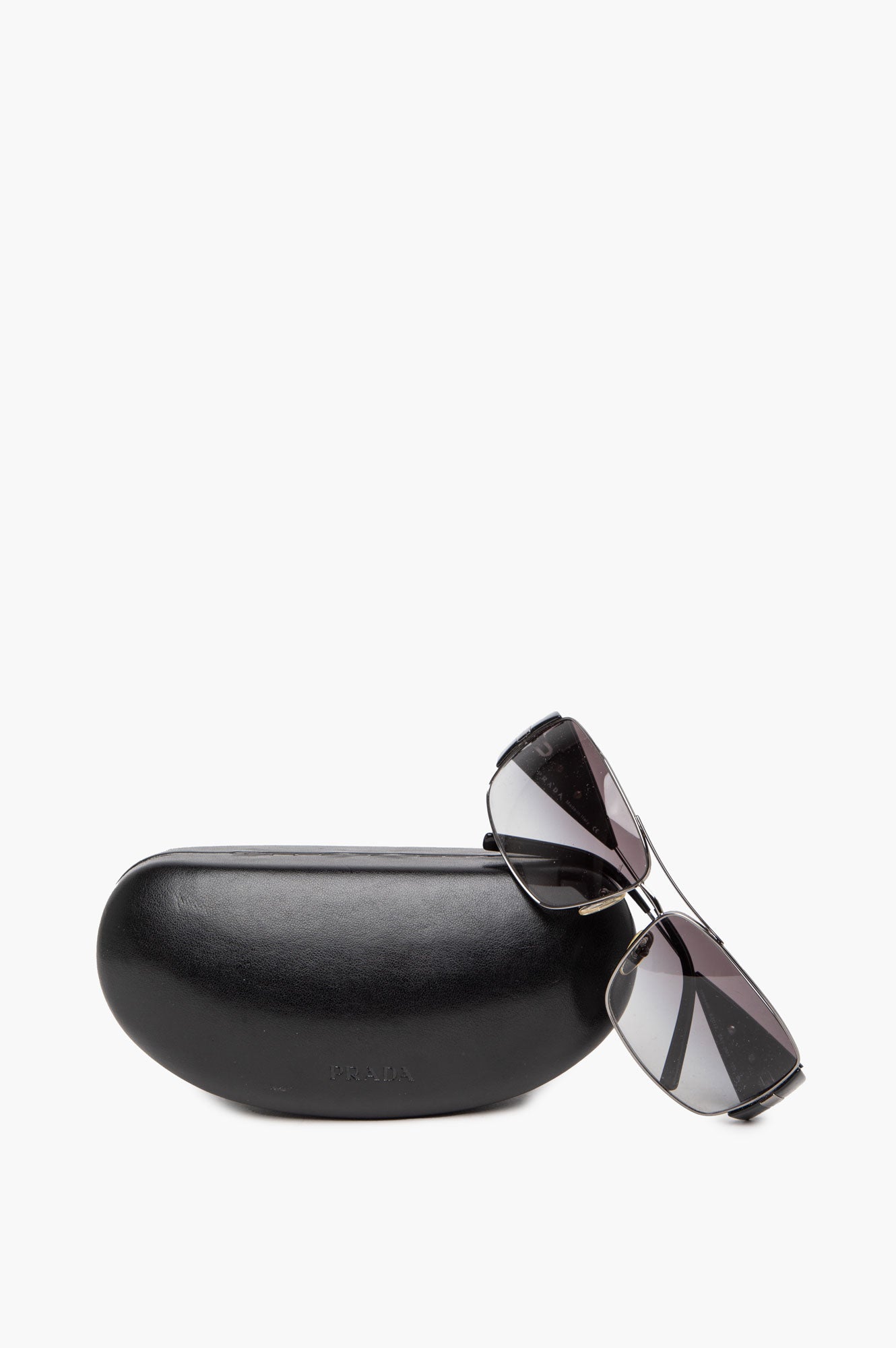 Prada SPR55H Square Black Gradient Metal Sunglasses