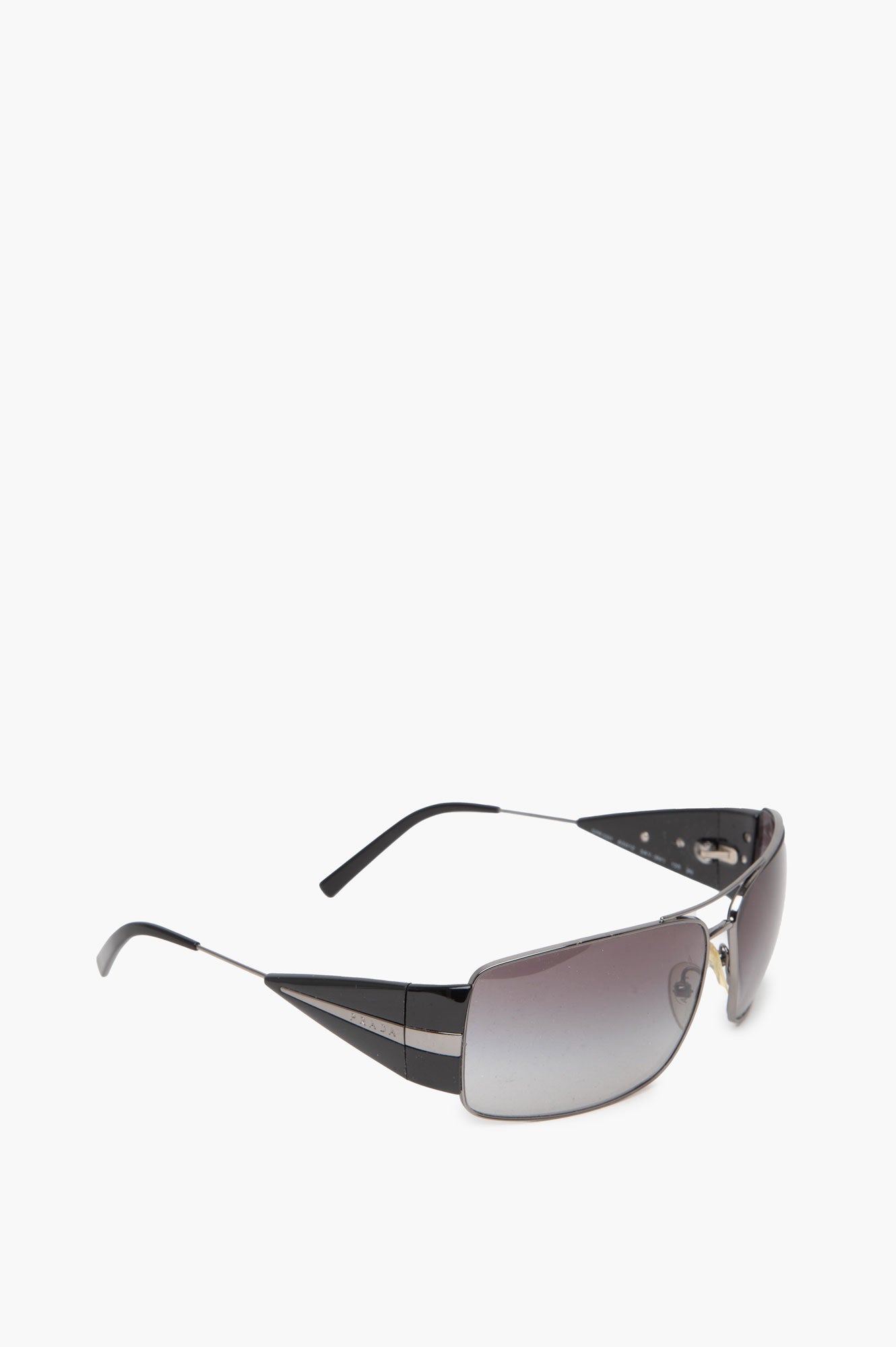 Prada SPR55H Square Black Gradient Metal Sunglasses