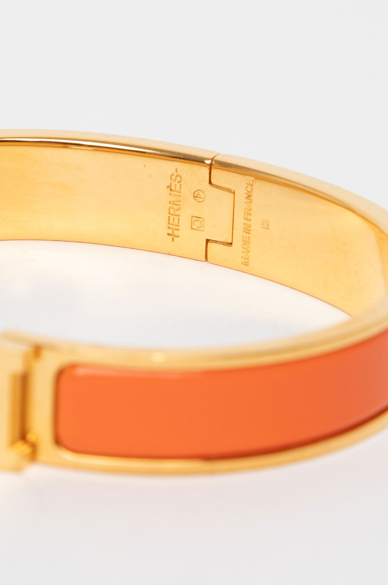 Hermes Clic H Bracelet Orange Gold Size PM