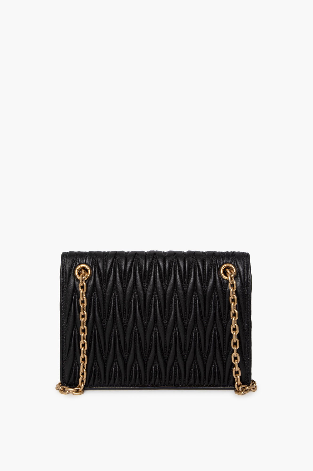 Miu Miu Black Small Matelasse Leather Bag
