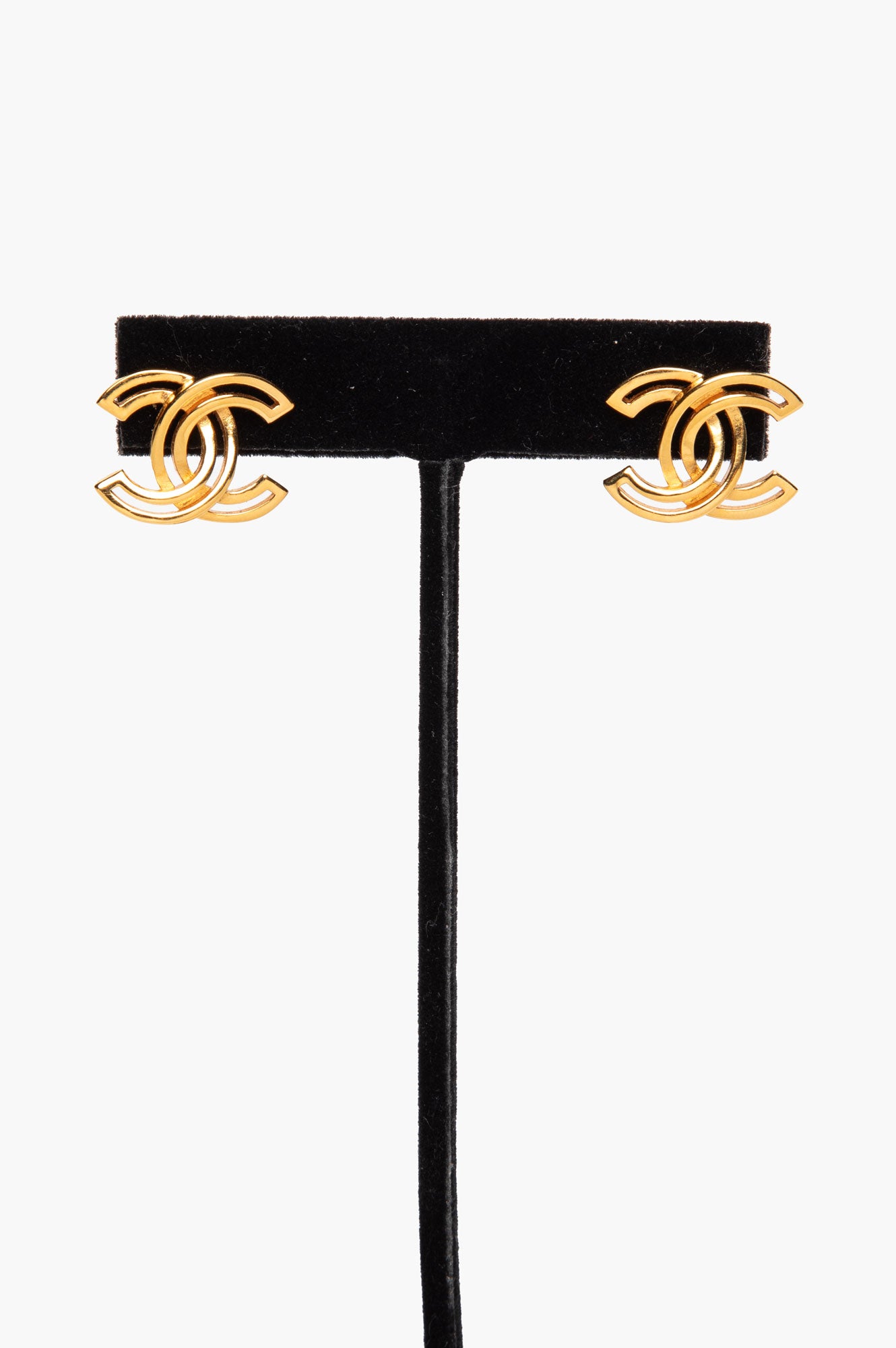 Chanel Gold Tone CC Earrings