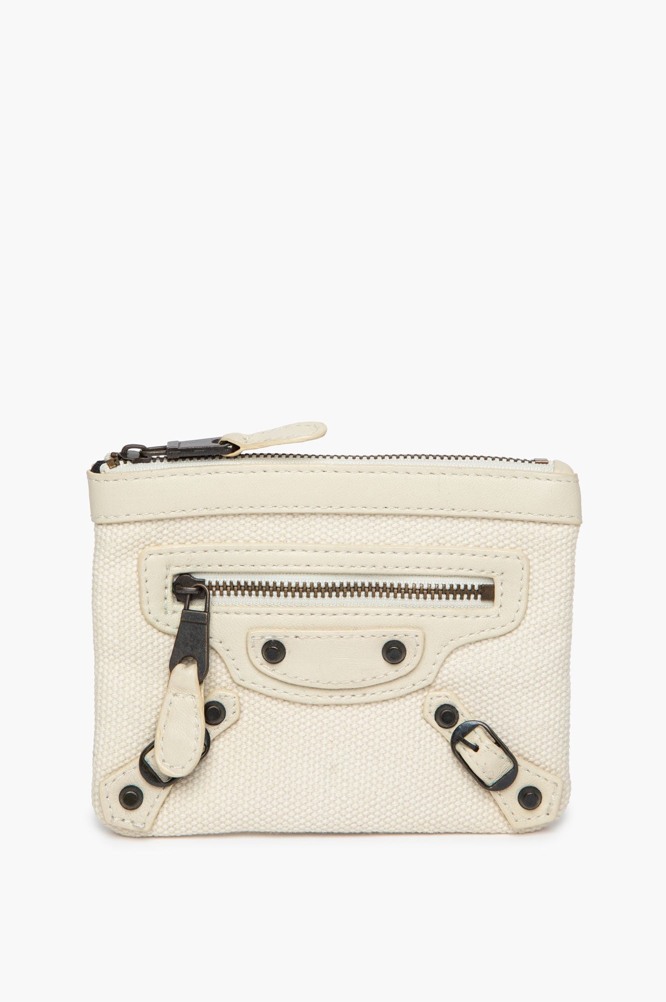 Balenciaga Beige Linen Pouch