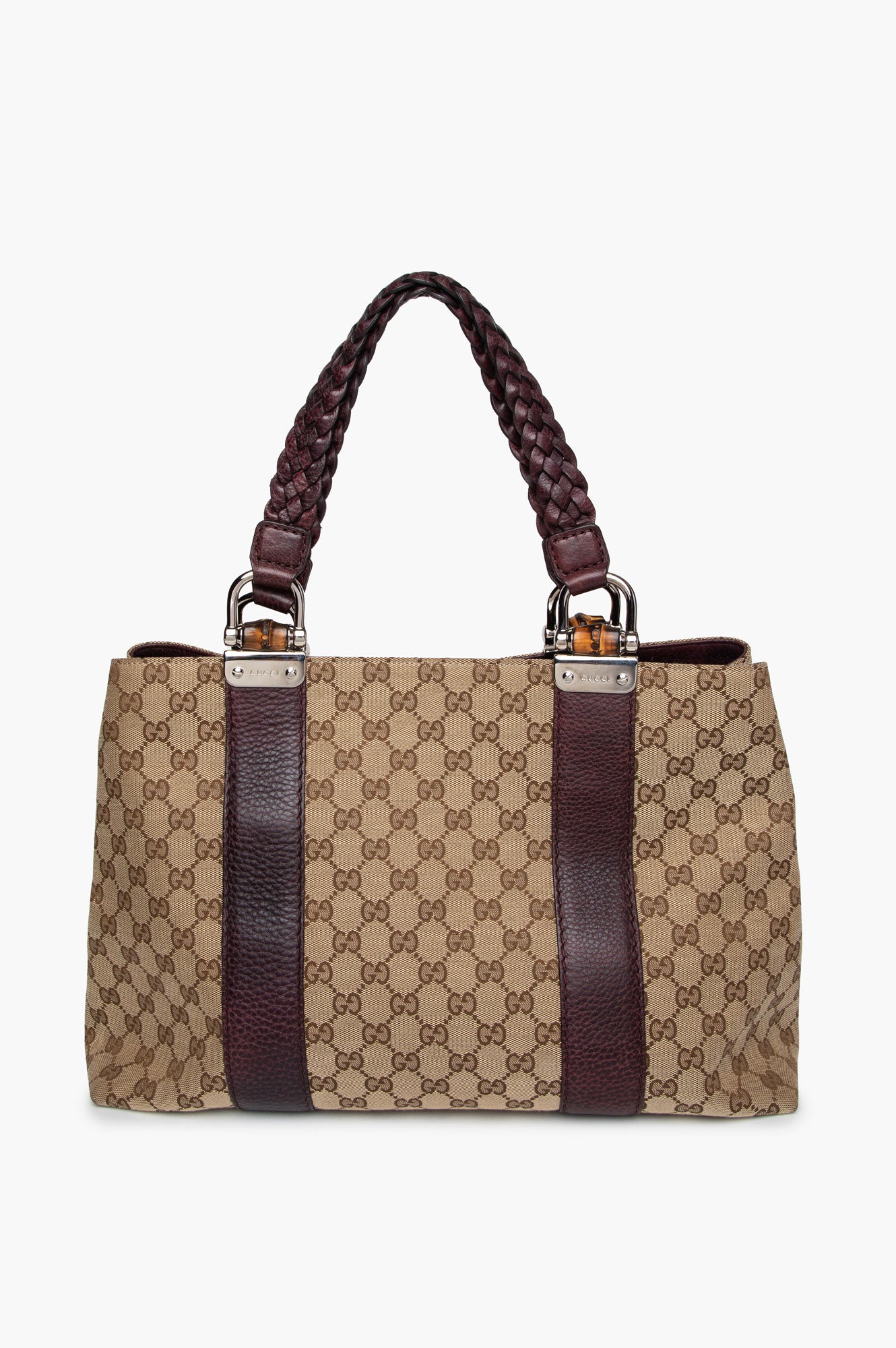 Gucci GG Canvas Medium Bamboo Tote Bag