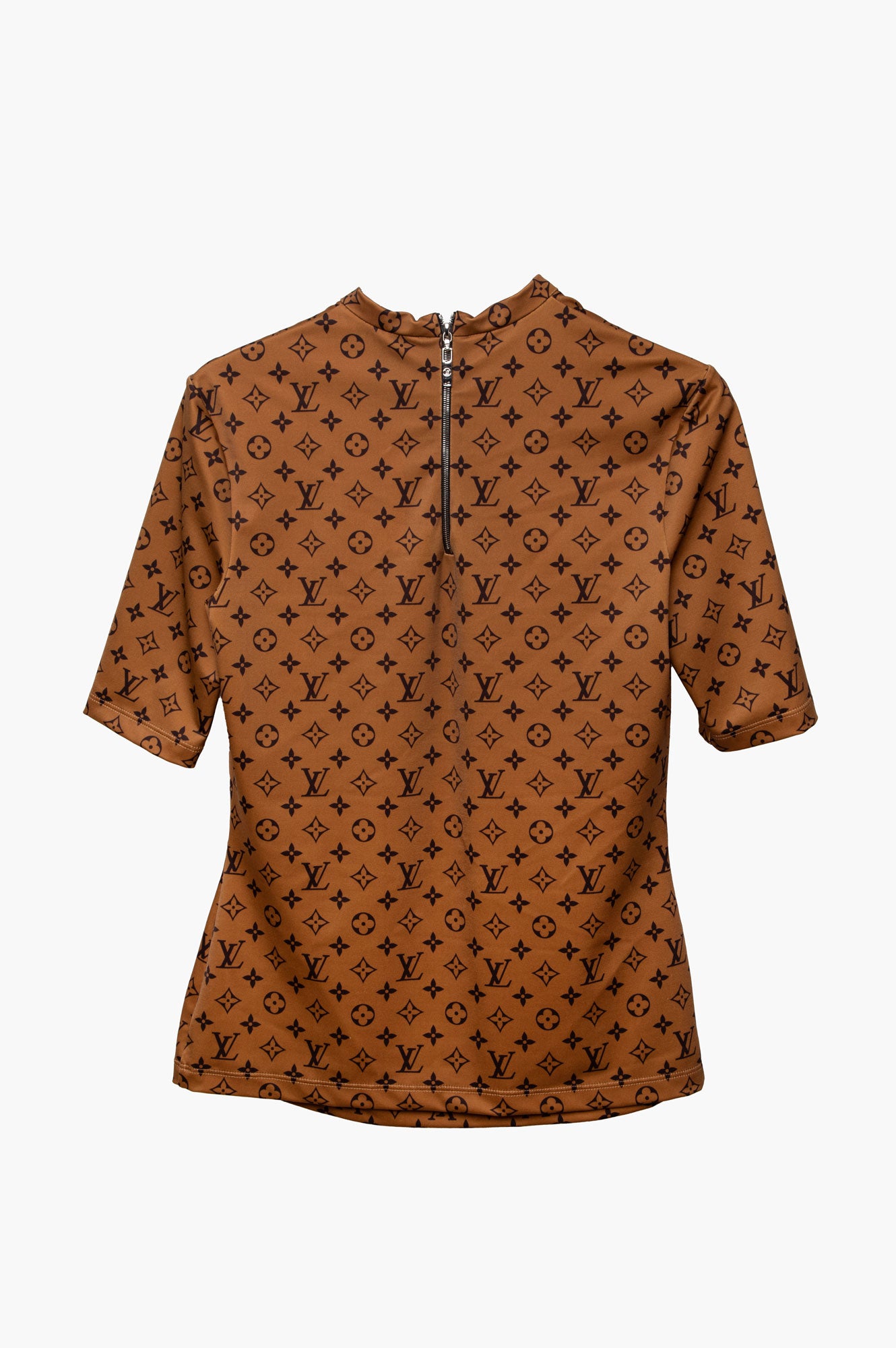 Louis Vuitton Brown Monogram Jersey Top Size XS