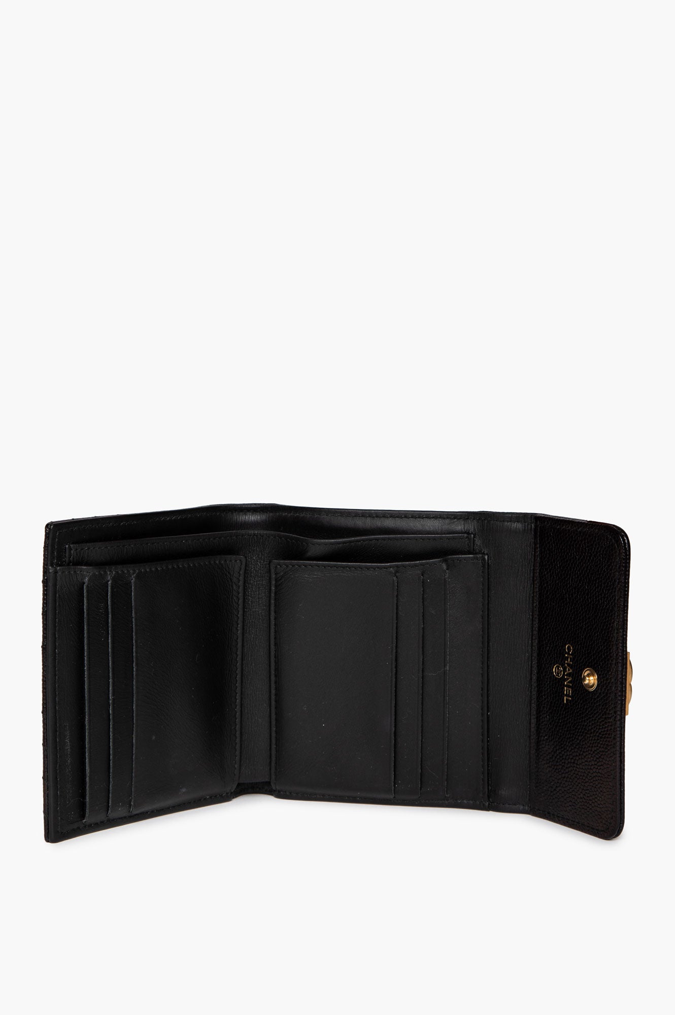 Chanel Black Caviar Chevron Boy Wallet