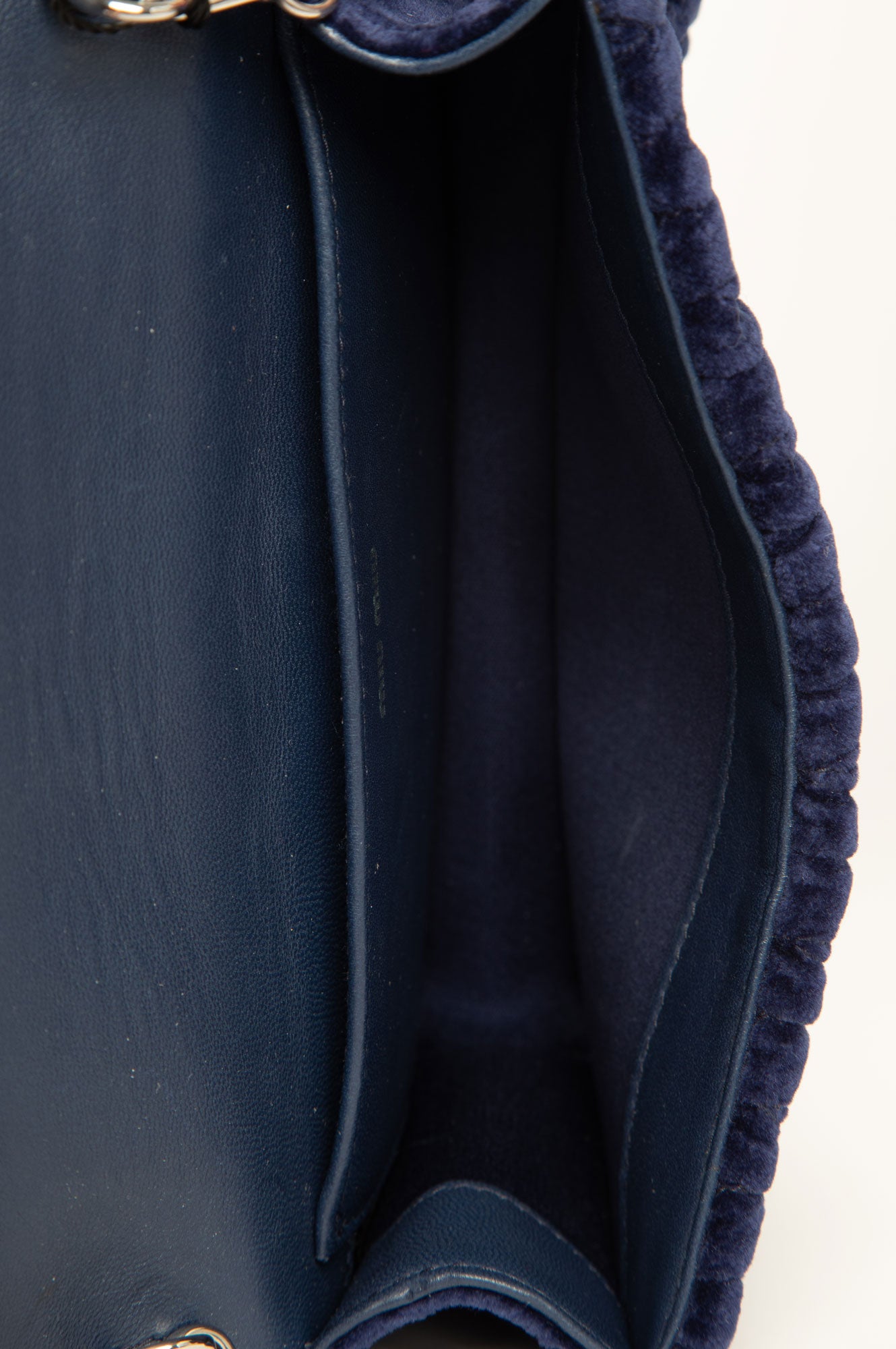 Miu Miu Blue Matelassé Velvet Jewel Crossbody Bag