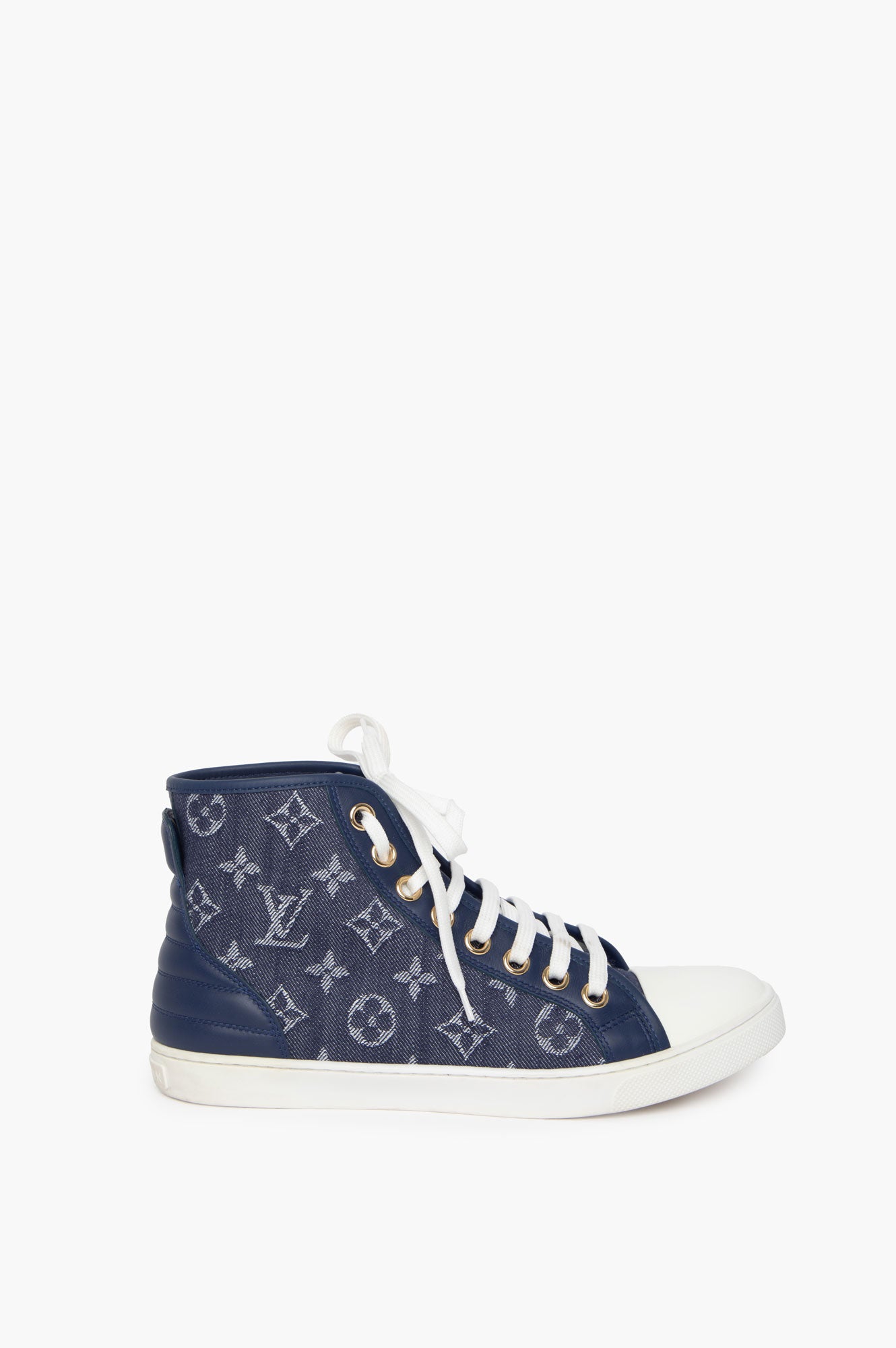 Louis Vuitton Denim High-Top Sneakers Size 37.5