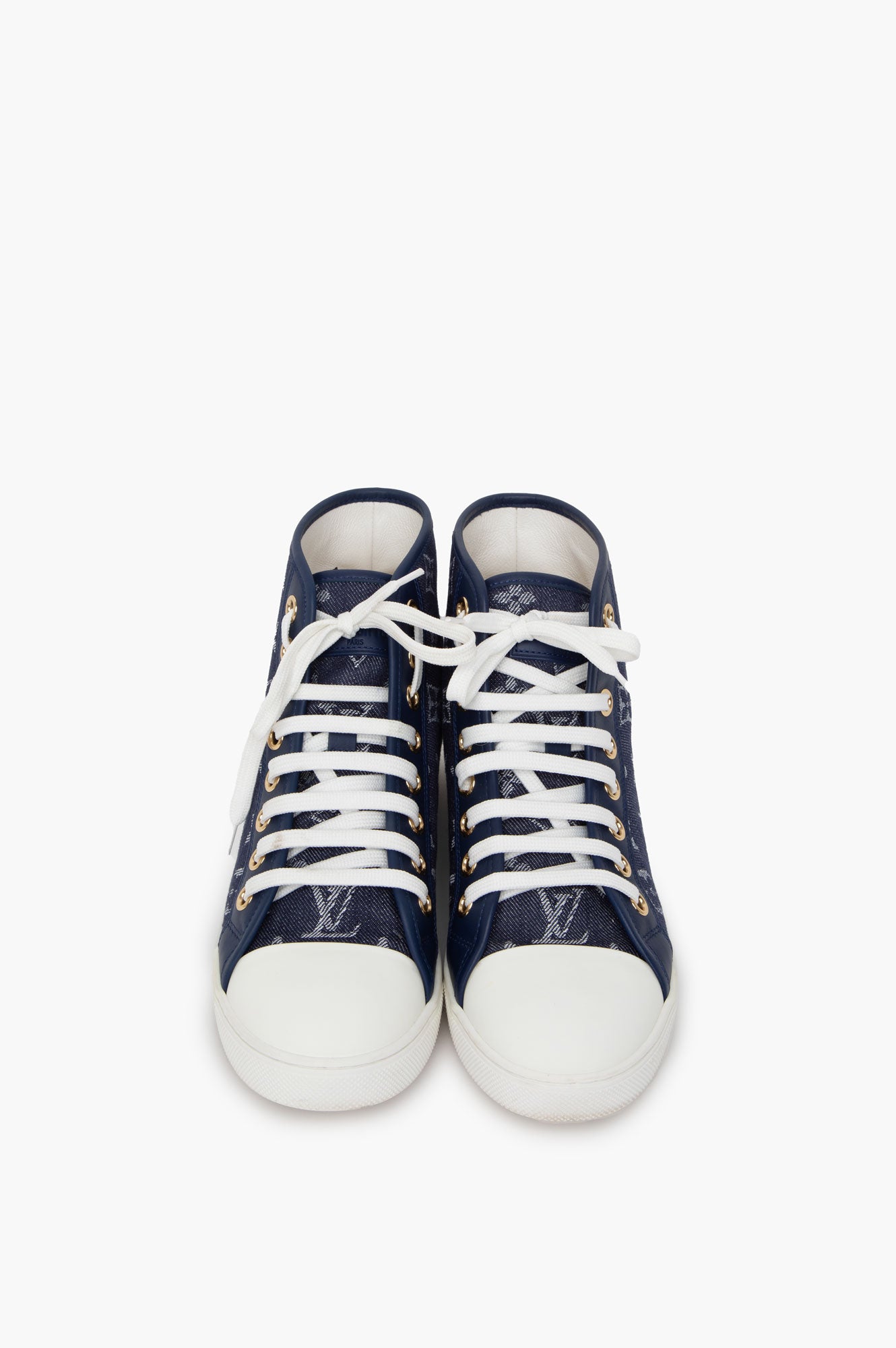 Louis Vuitton Denim High-Top Sneakers Size 37.5