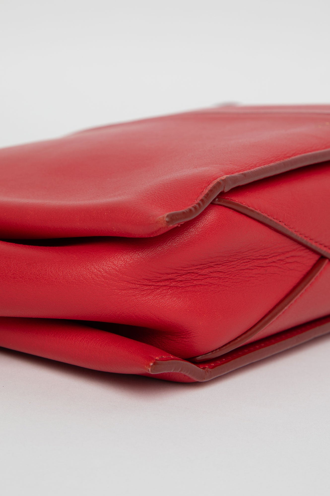 Celine Red Trifold Bag On Chain