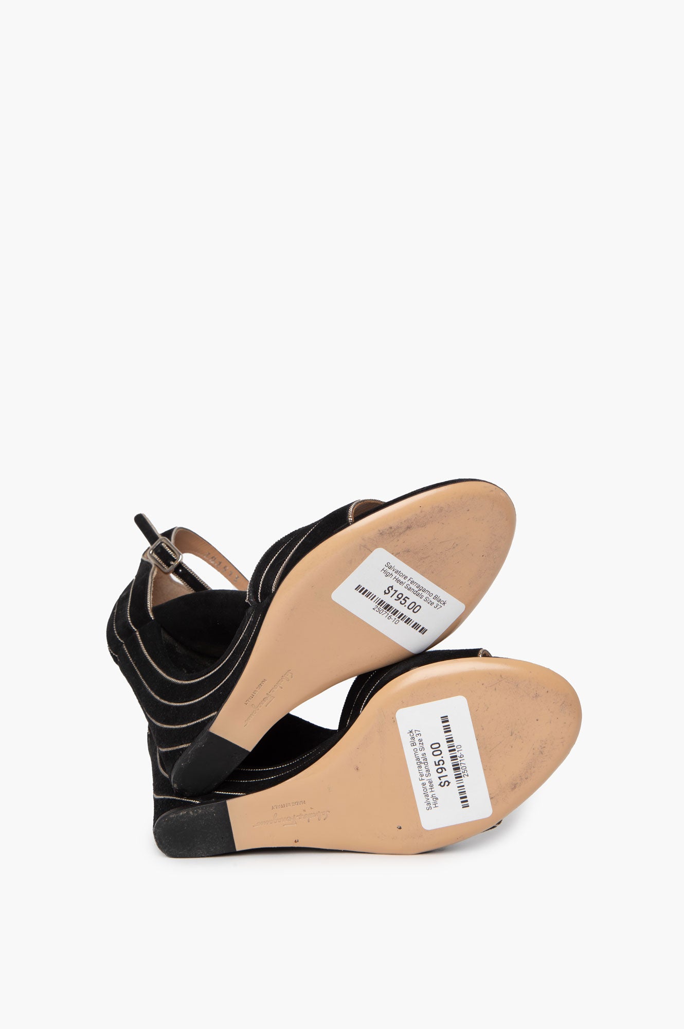 Salvatore Ferragamo Black High Heel Sandals Size 37
