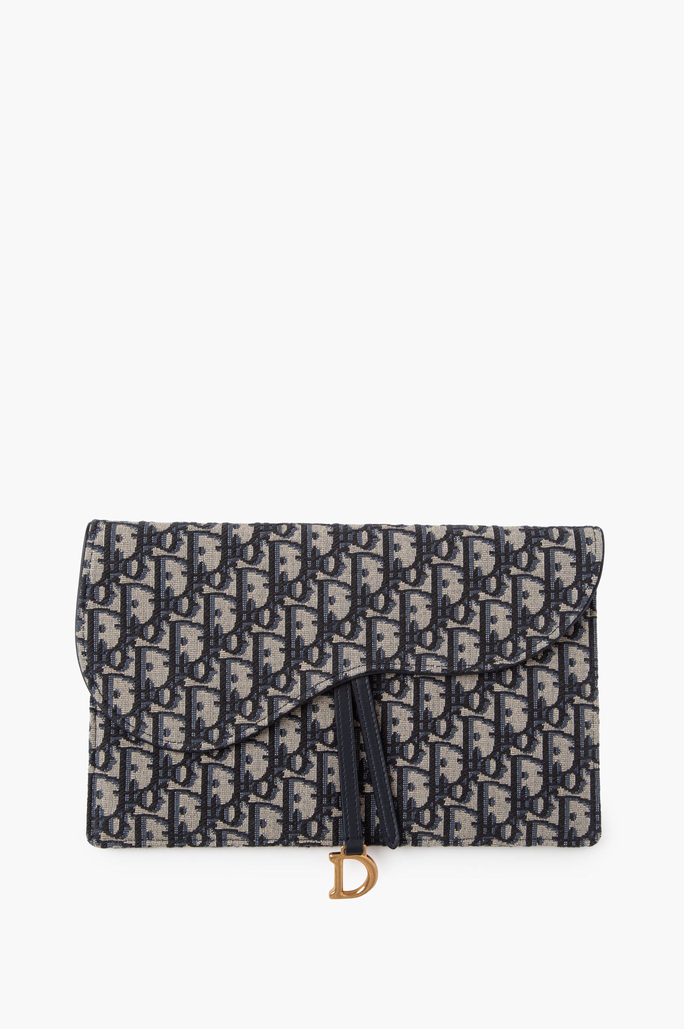 Christian Dior Navy Saddle Monogram Pouch