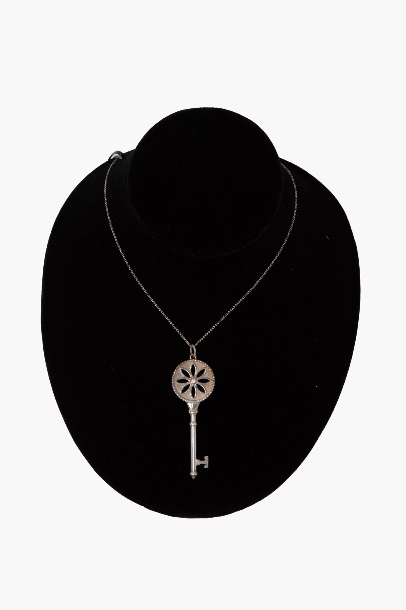 Tiffany Silver Diamond Daisy Key Pendant