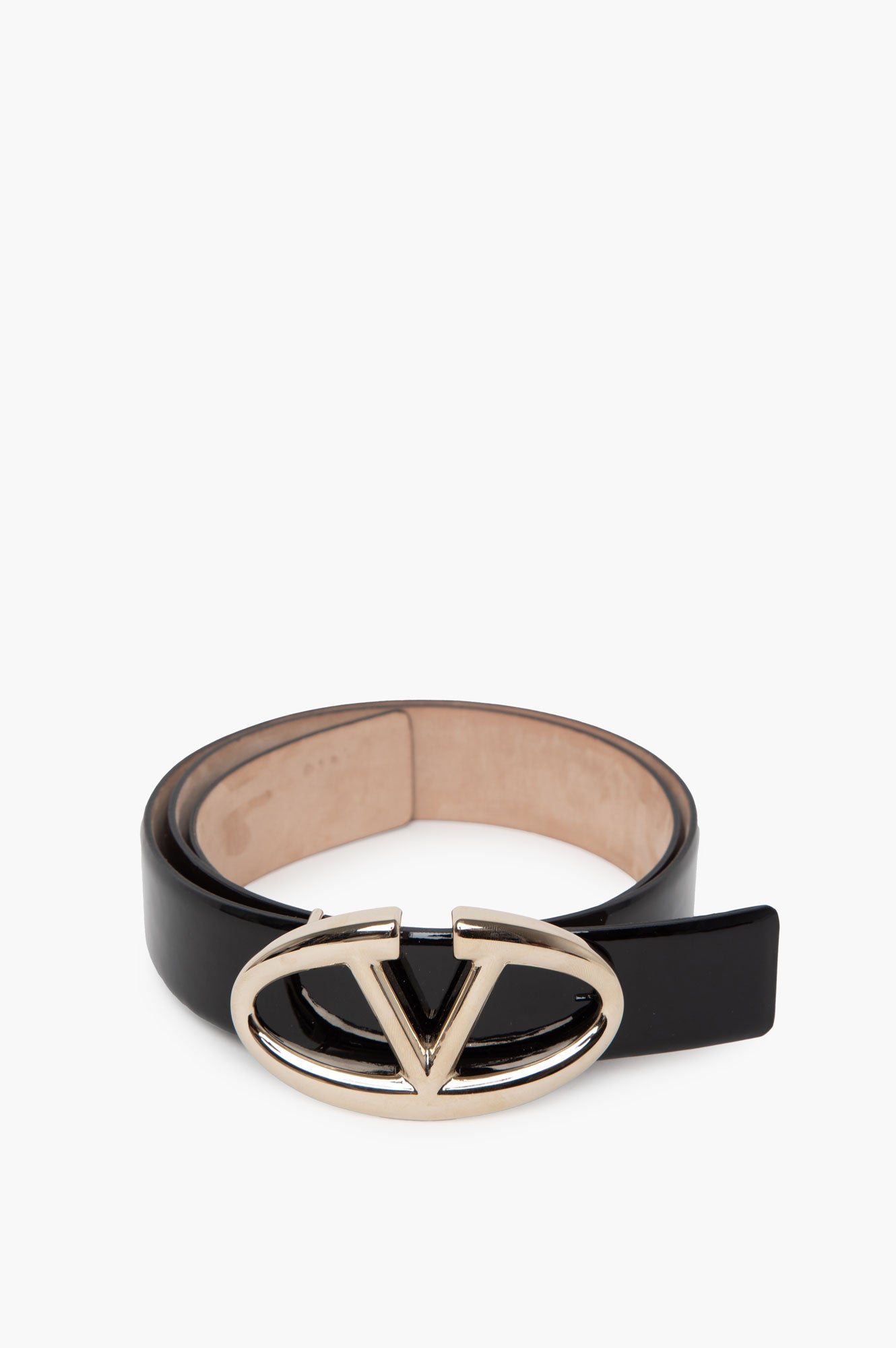 Valentino Black Patent Belt Size 80