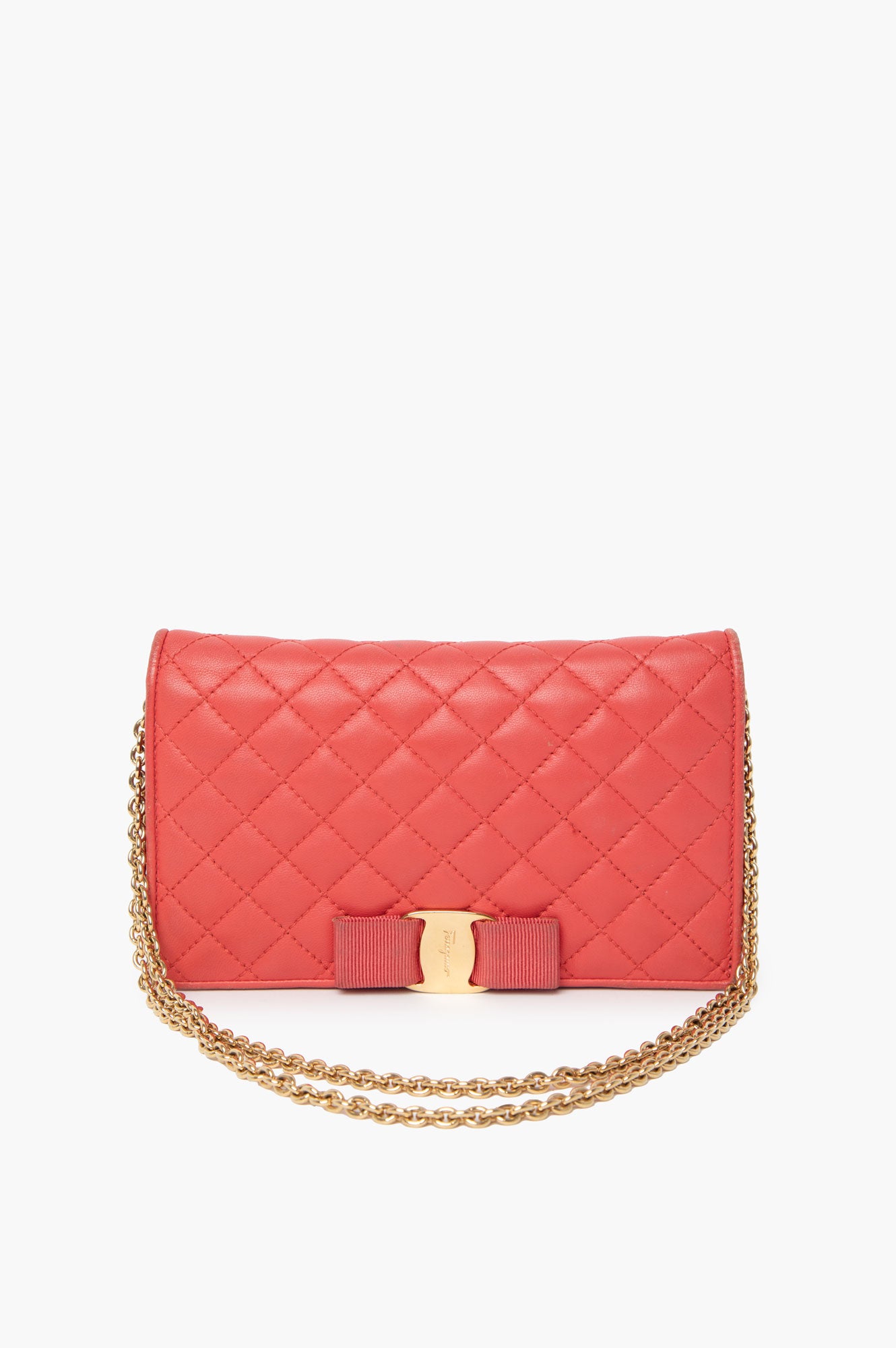 Salvatore Ferragamo Miss Vara Red Quilted WOC