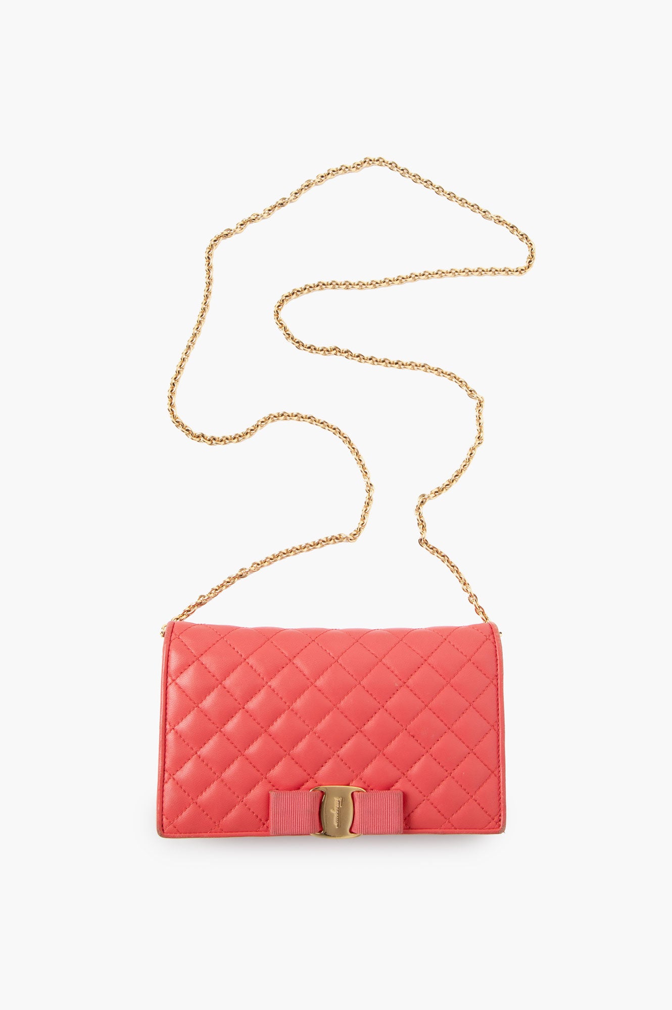 Salvatore Ferragamo Miss Vara Red Quilted WOC