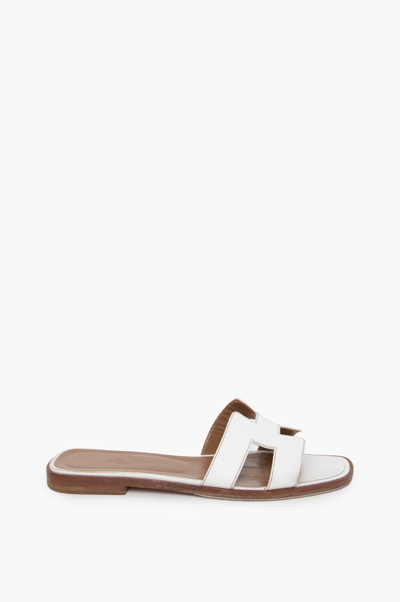Hermes White Sandals Size 38.5
