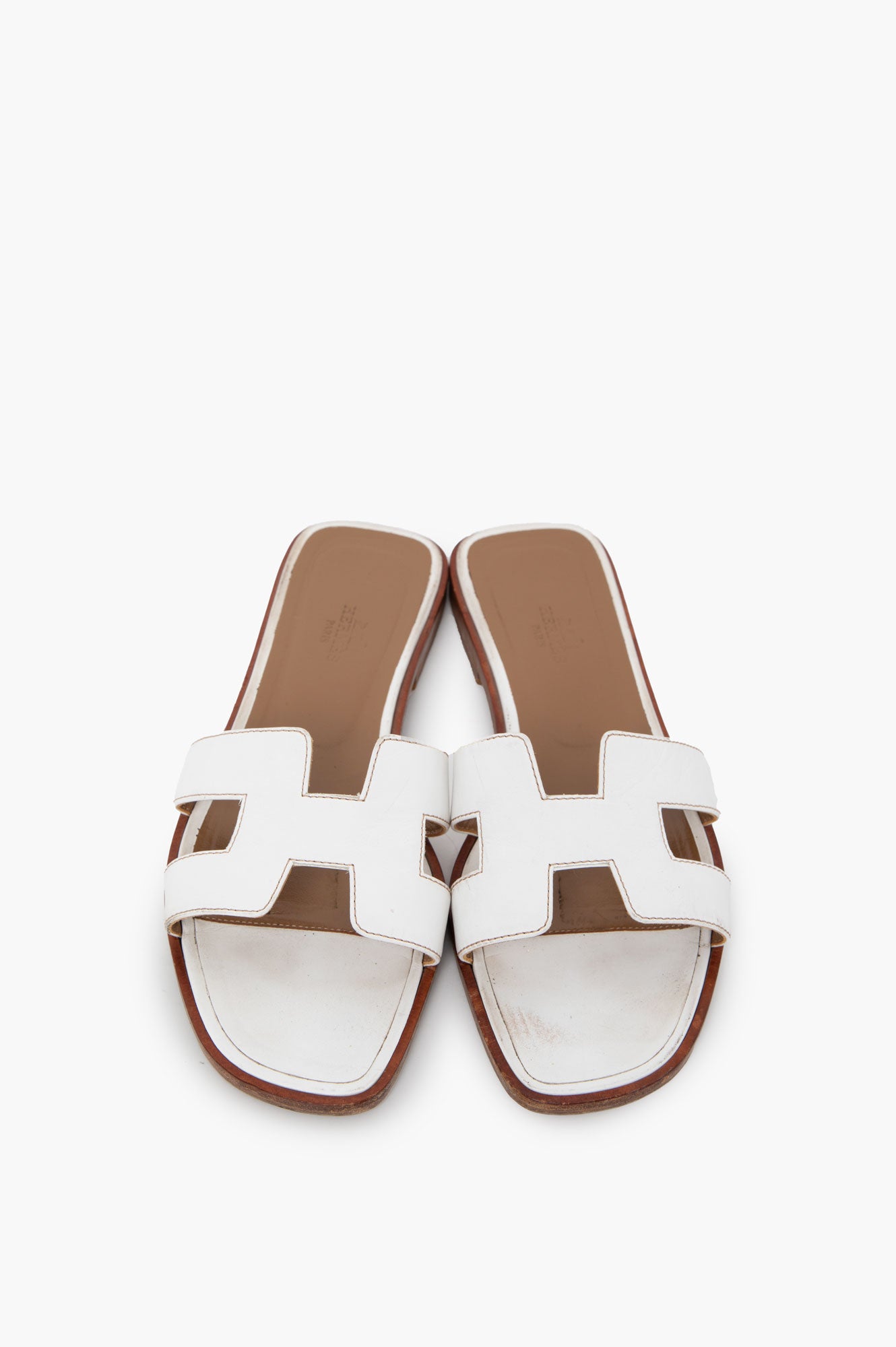 Hermes White Sandals Size 38.5