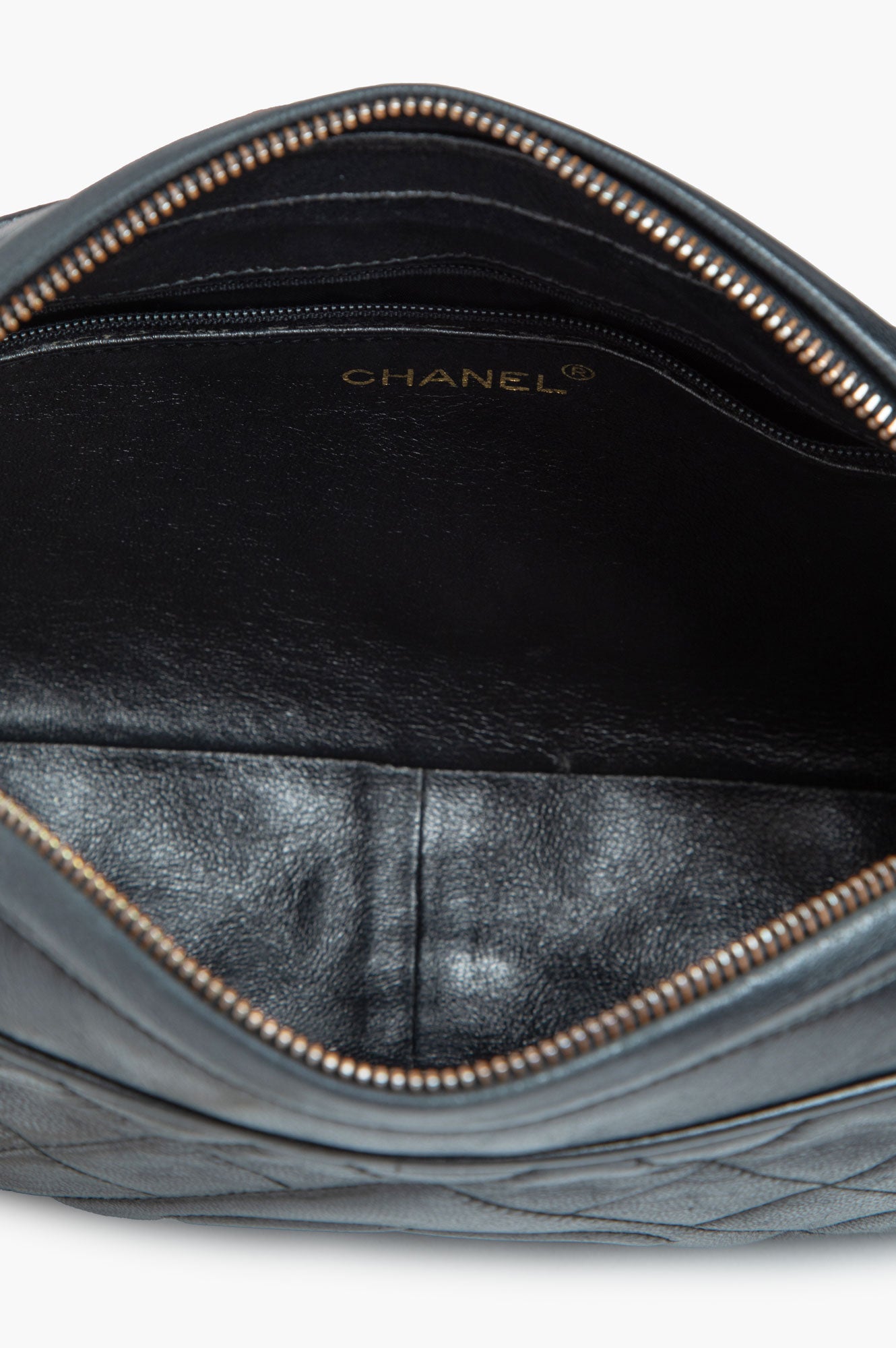 Chanel Vintage Black Quilted Lambskin Small Camera Bag