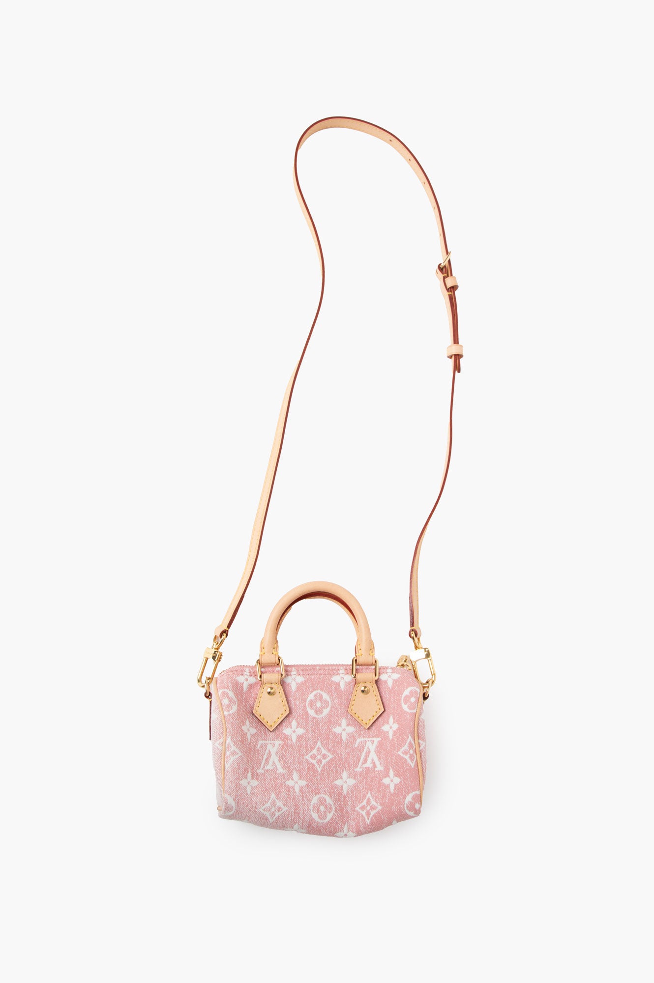 Louis Vuitton Monogram Jacquard Denim Nano Speedy Bandouliere Pink