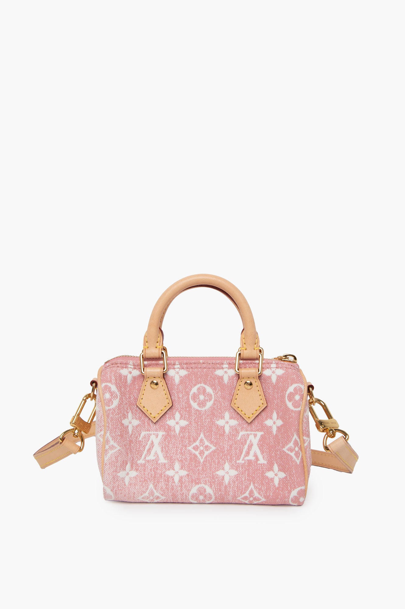 Louis Vuitton Monogram Jacquard Denim Nano Speedy Bandouliere Pink