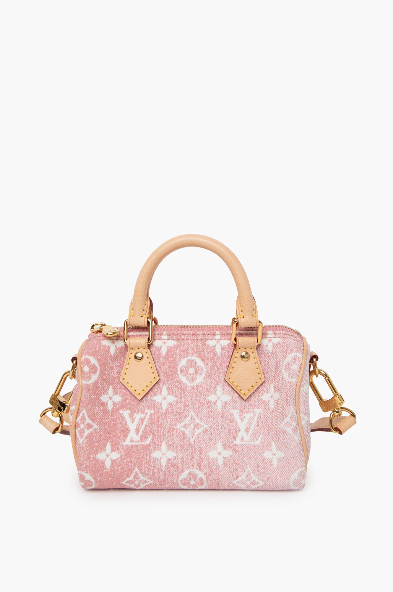 Louis Vuitton Monogram Jacquard Denim Nano Speedy Bandouliere Pink