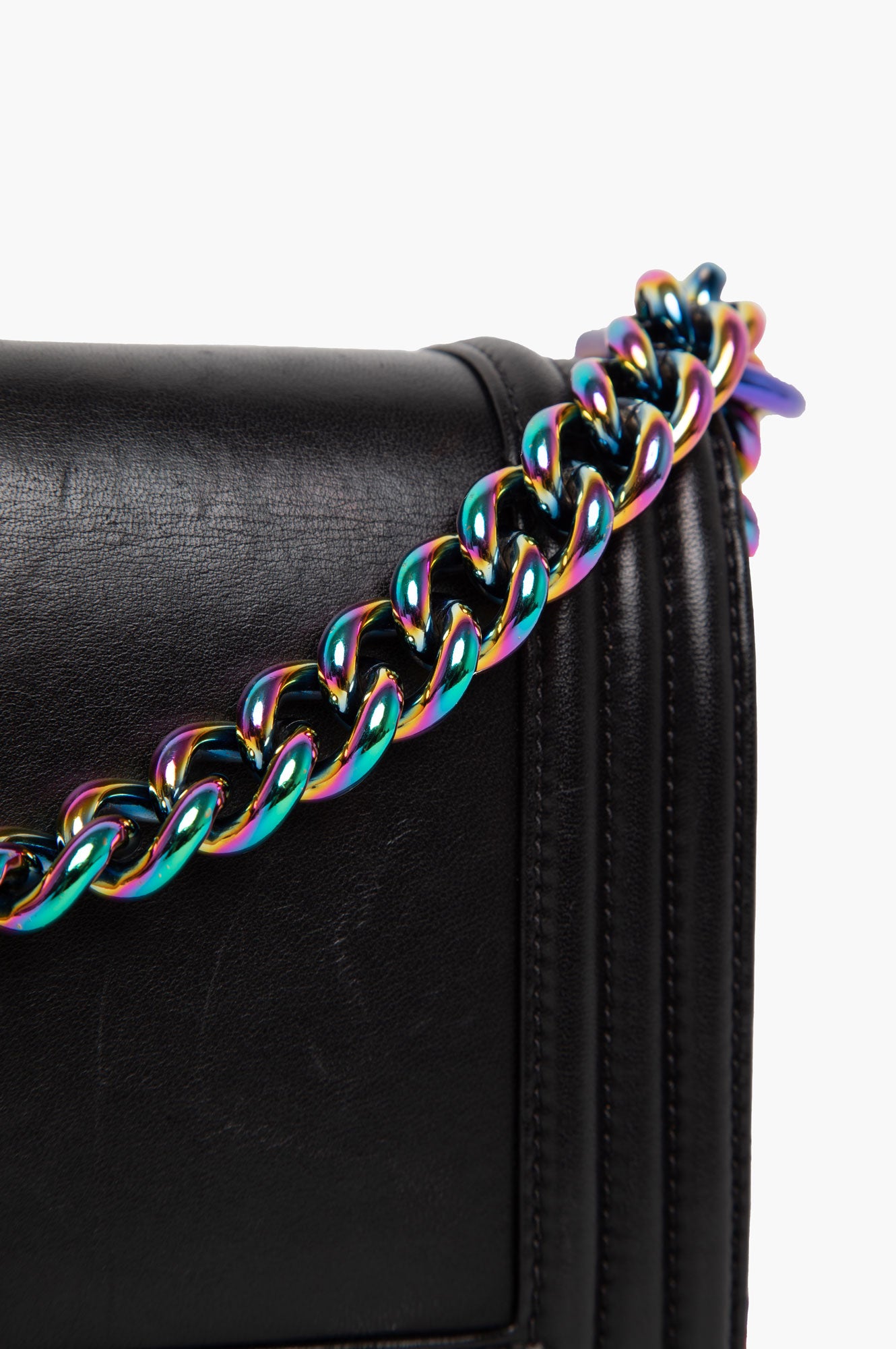 Chanel Black Lambskin LED Medium  Boy Bag