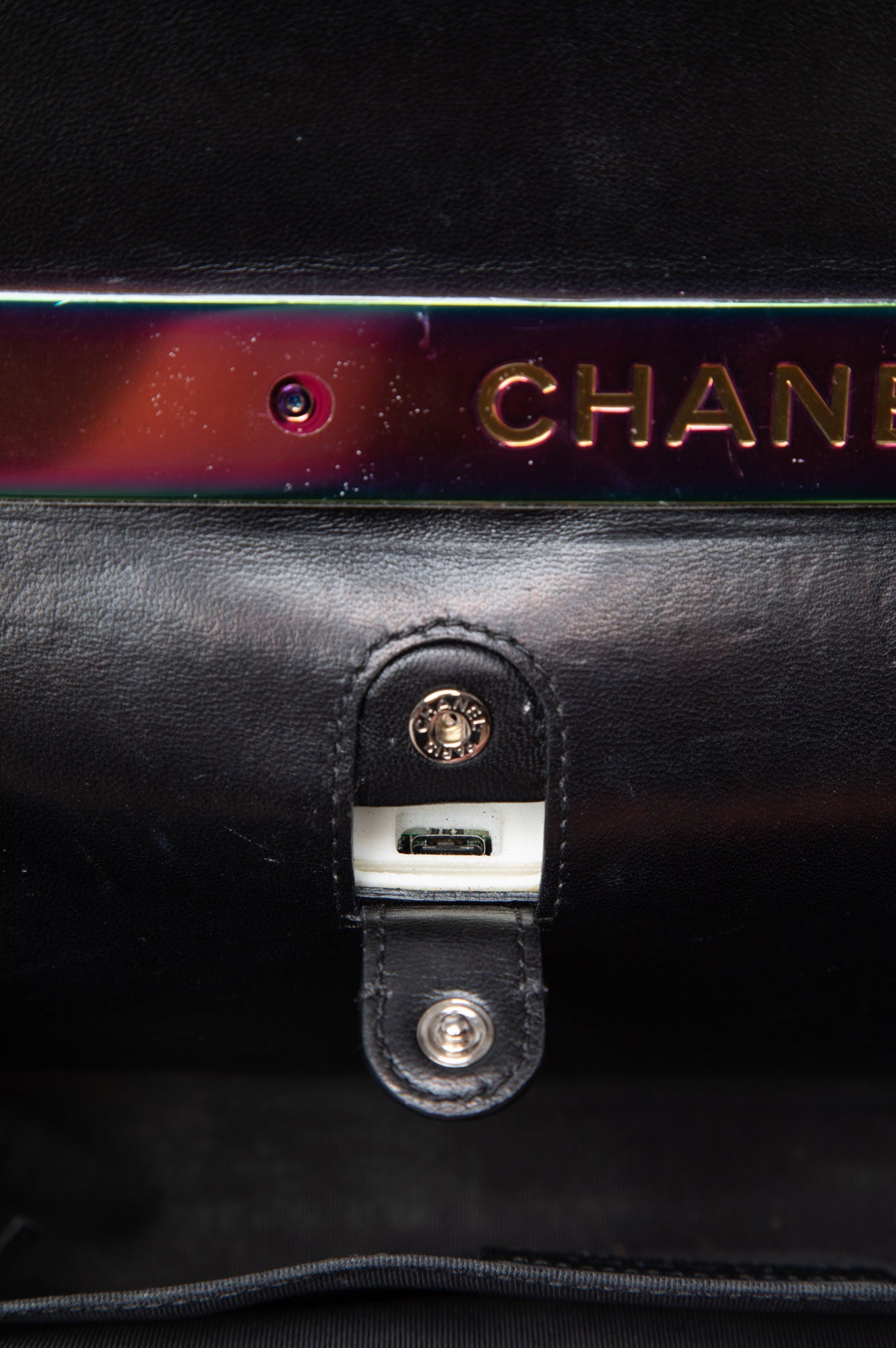 Chanel Black Lambskin LED Medium  Boy Bag