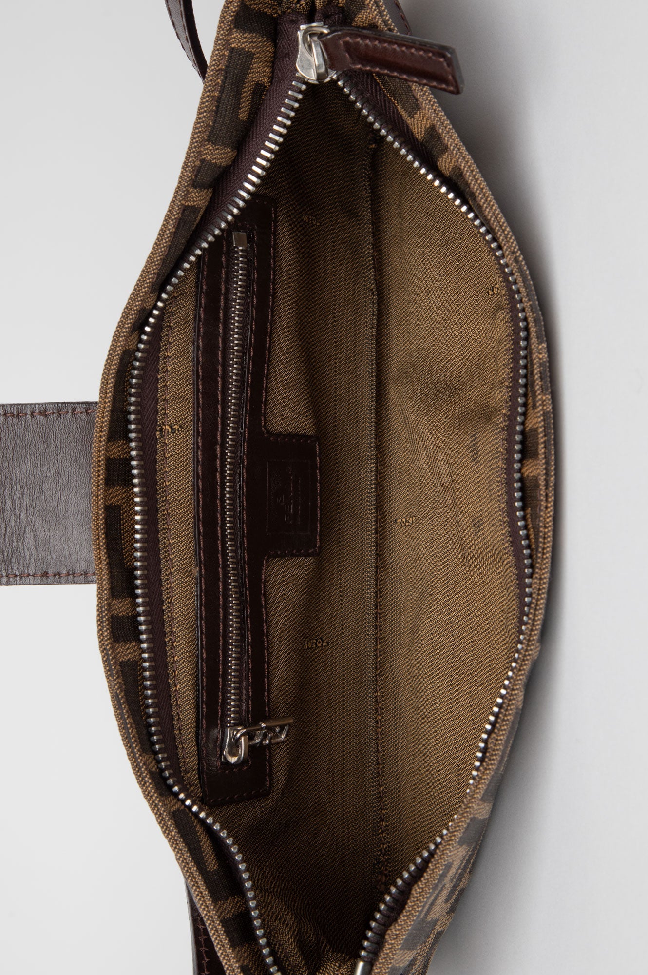 Fendi Brown Canvas Zucca Crossbody Bag