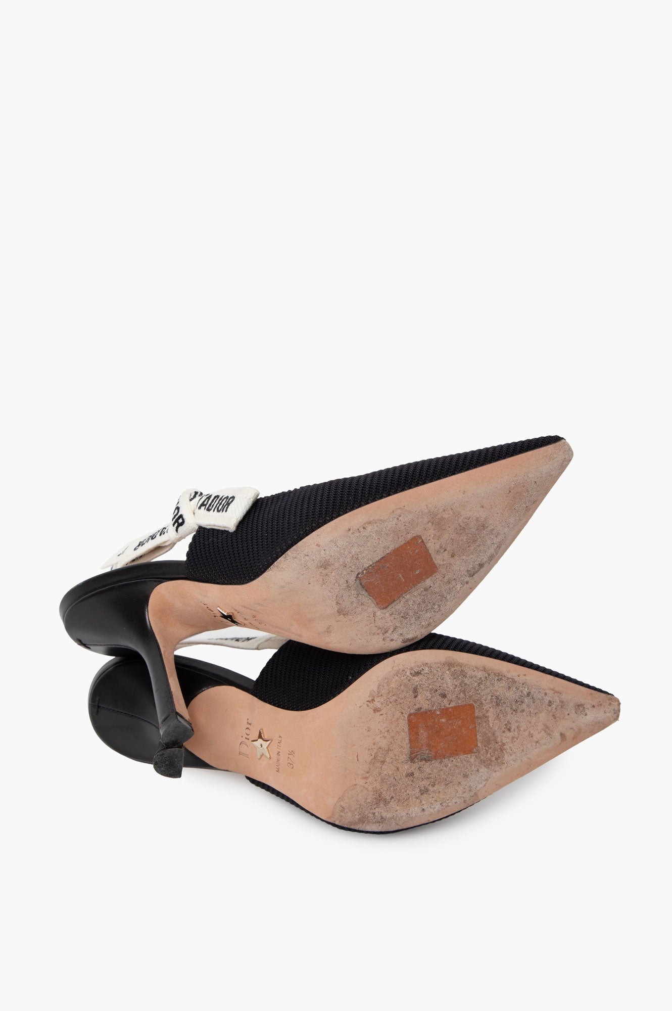 Christian Dior Black J'Adior Fabric Slingback High Heels Size 37.5